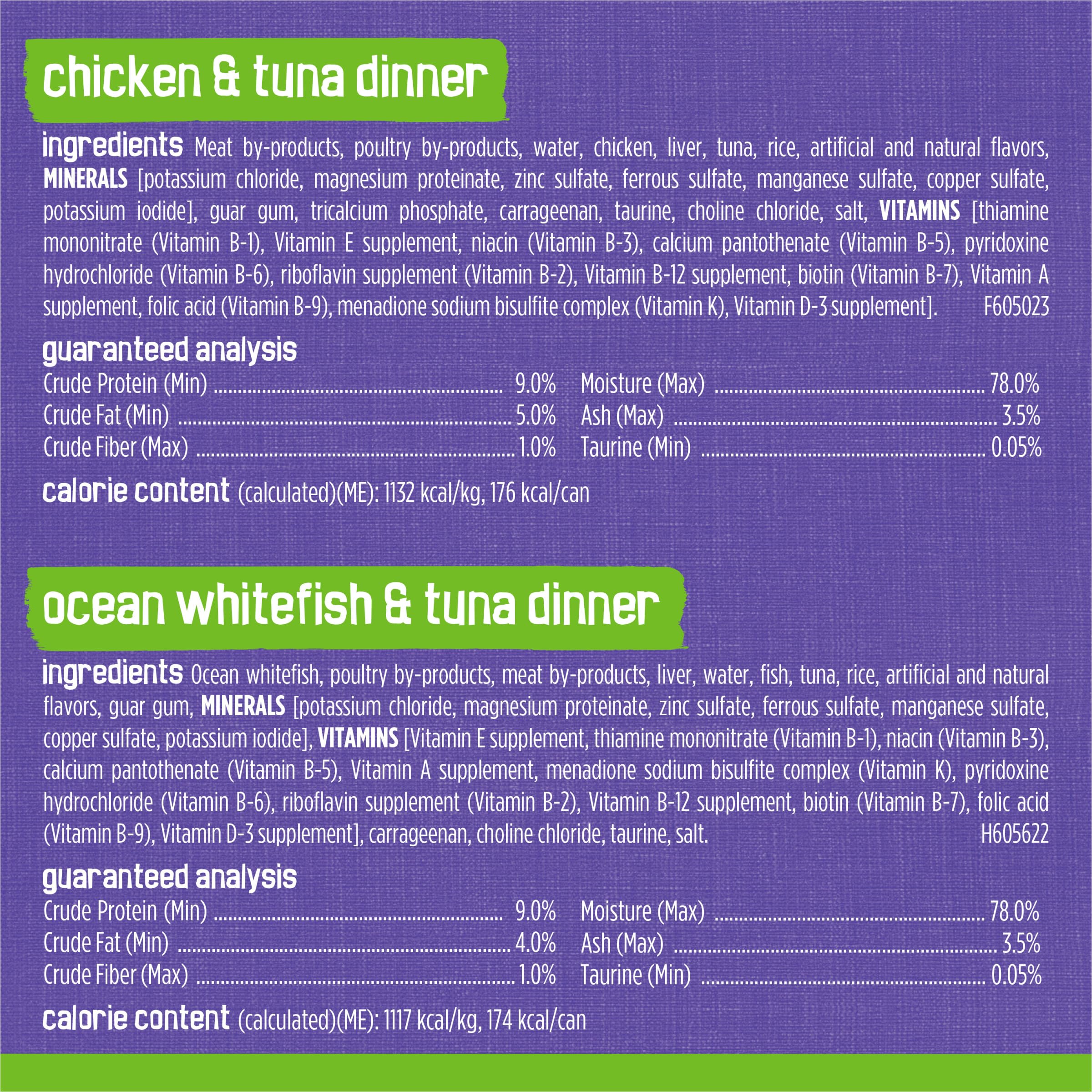 Purina Friskies Pate Wet Cat Food Variety Pack Seafood and Chicken Pate Favorites - 48 ct. Can