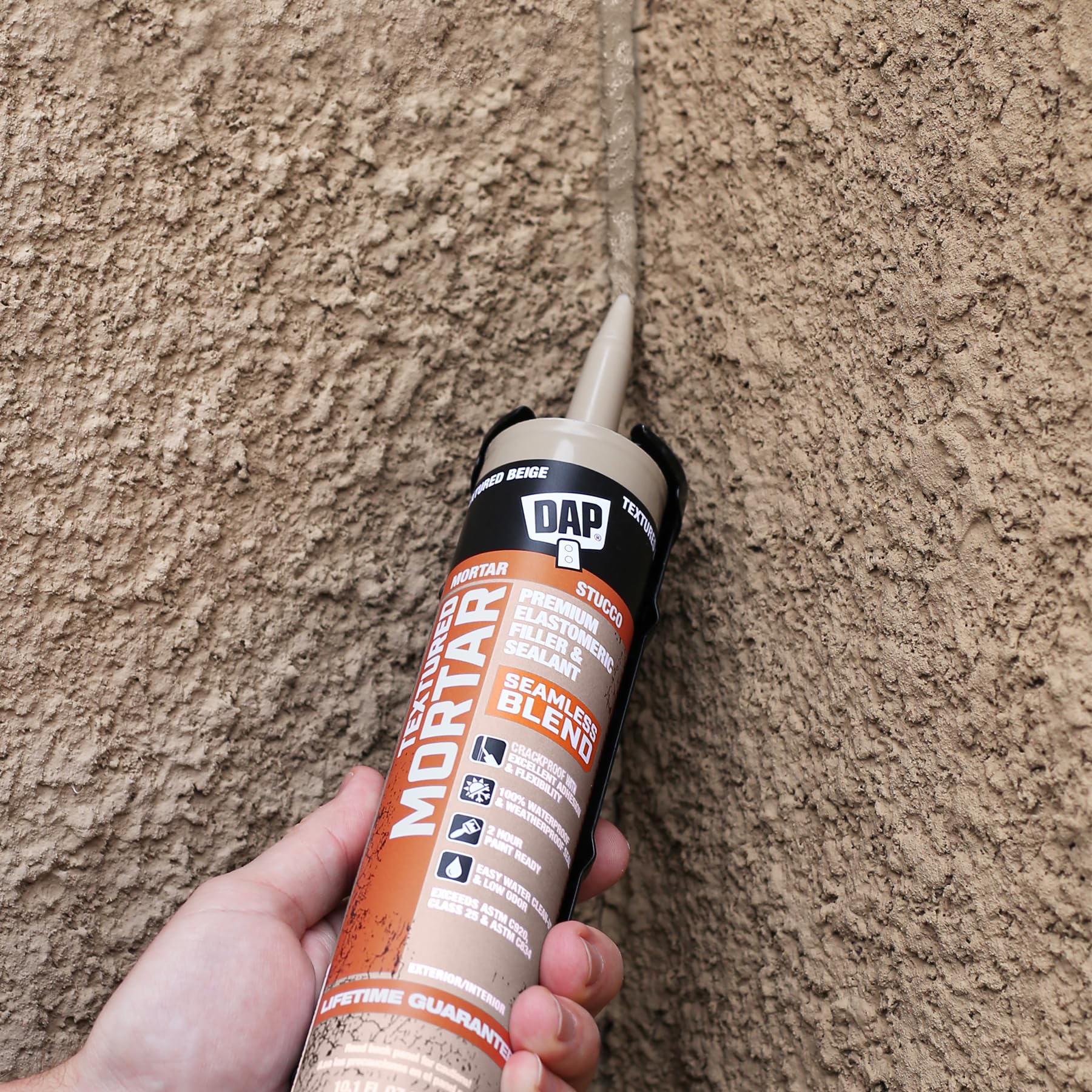 DAP Textured Mortar Premium Elastomeric Latex Filler & Sealant, Beige, 10.1 Oz (7079810081)