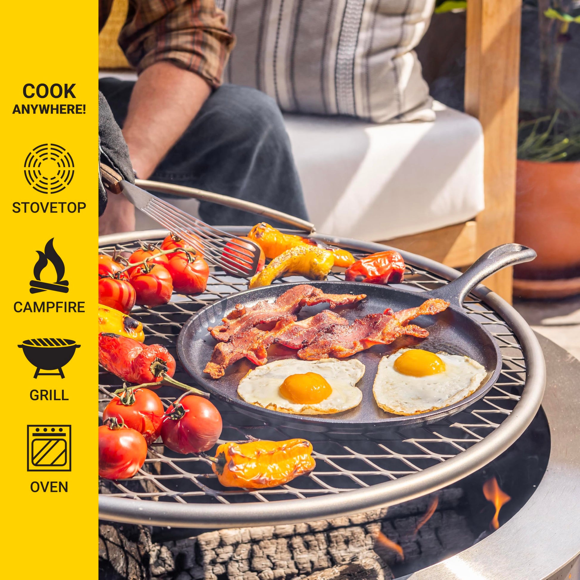 Lodge L9OG3 Cast Iron Round Griddle, Pre-Seasoned, 10.5-inch - Made in USA, Compatible with Stovetop, Oven, Grill & Campfire