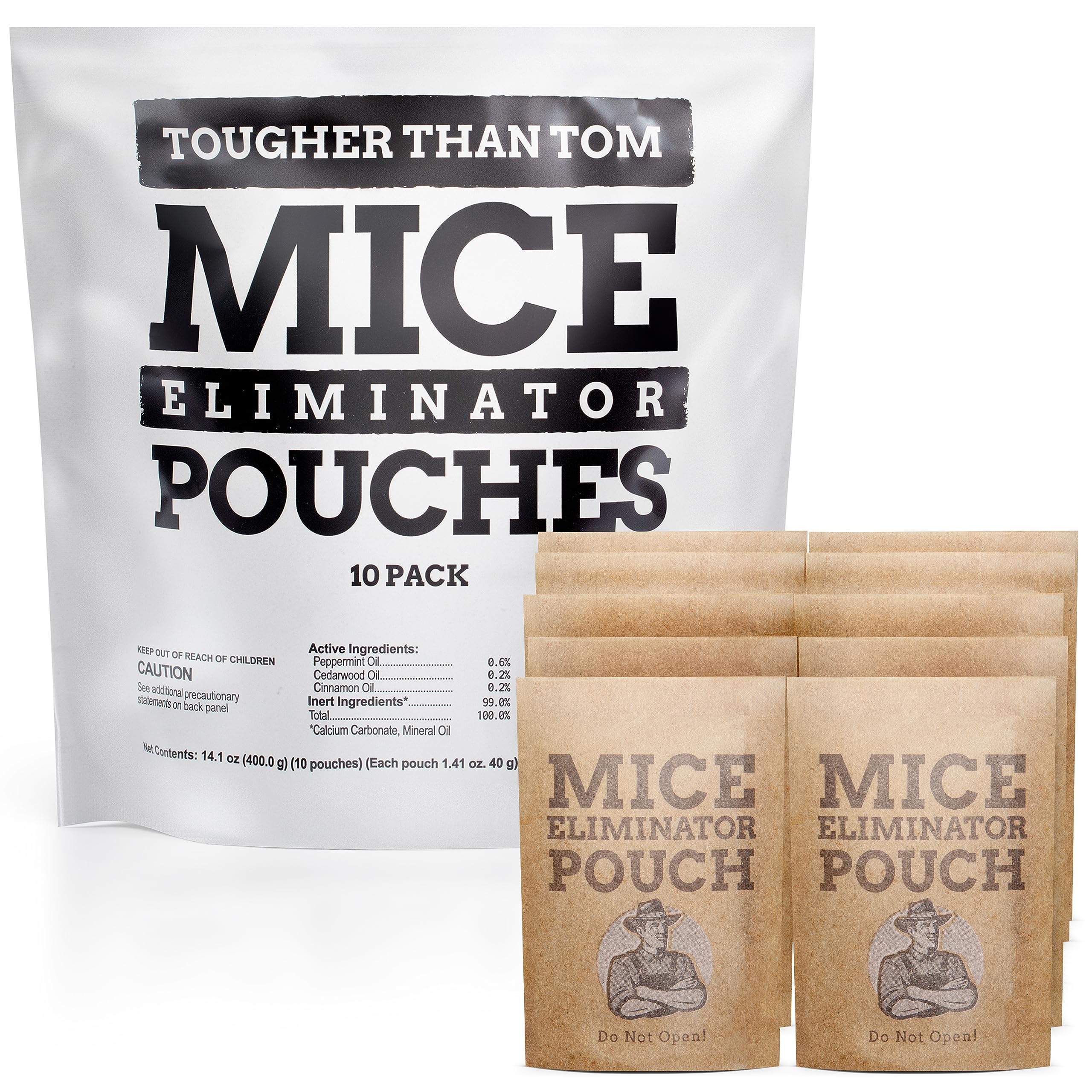 10 Pack All-Natural Mice Repellent Pouches Ã¢ÂÂ Harmless Peppermint Essential Oil Mouse Deterrent - Keep Mice Out of Your Home and Your Family Safe - by Tougher Than Tom