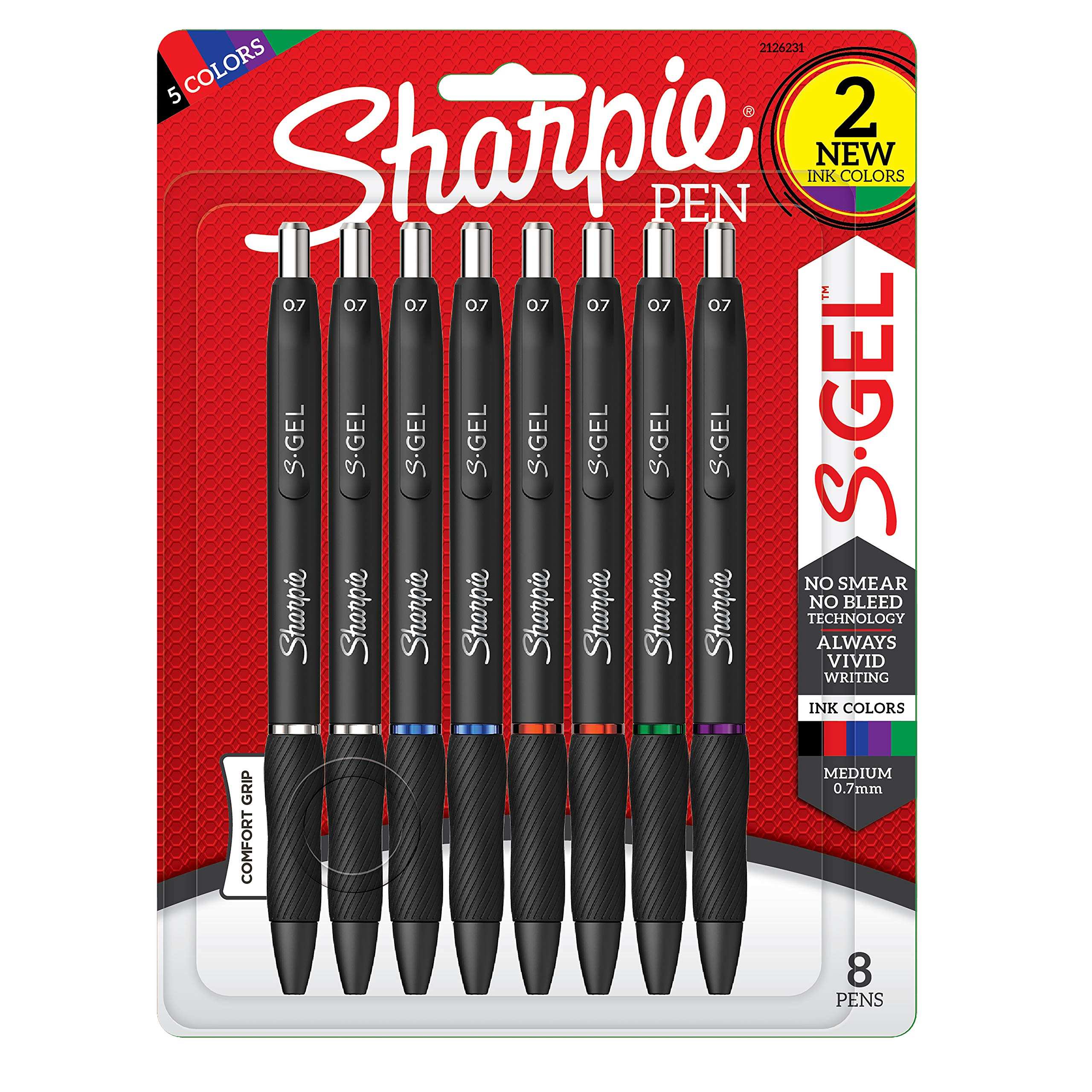 Sharpie S-Gel, Gel Pens, Writing Pens, Drawing Pens, Coloring Pens, Gel Pens For Journaling, Medium Point Pens(0.7Mm), Assorted Colors, 12 Count