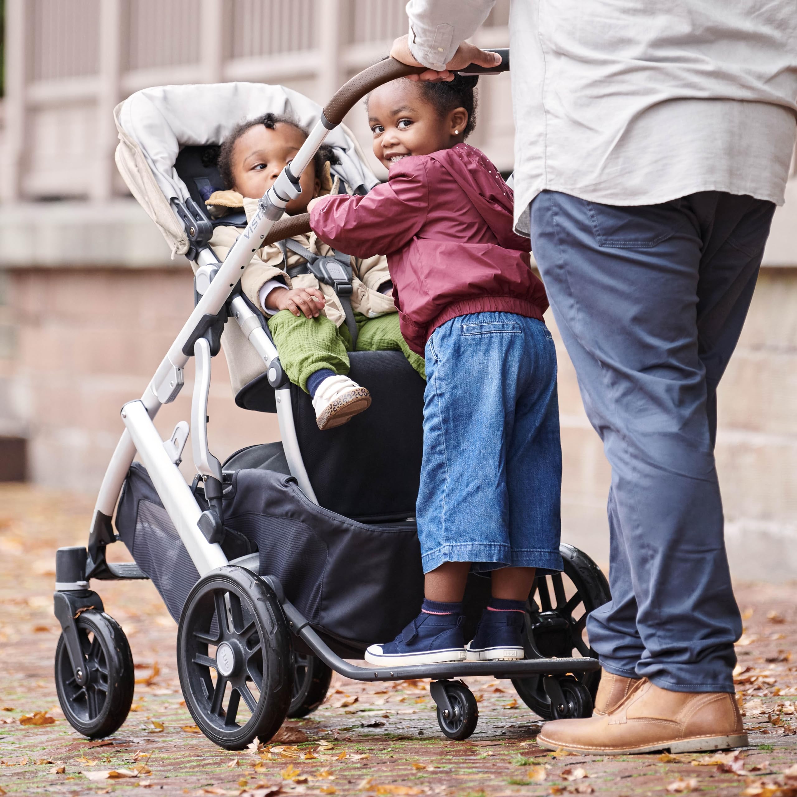 UPPAbaby PiggyBack Ride-Along Board for Vista, Vista V2, and Vista V3 Strollers / Quick Attachment for Children to Stand + Stroll / 55 lbs. Weight Capacity