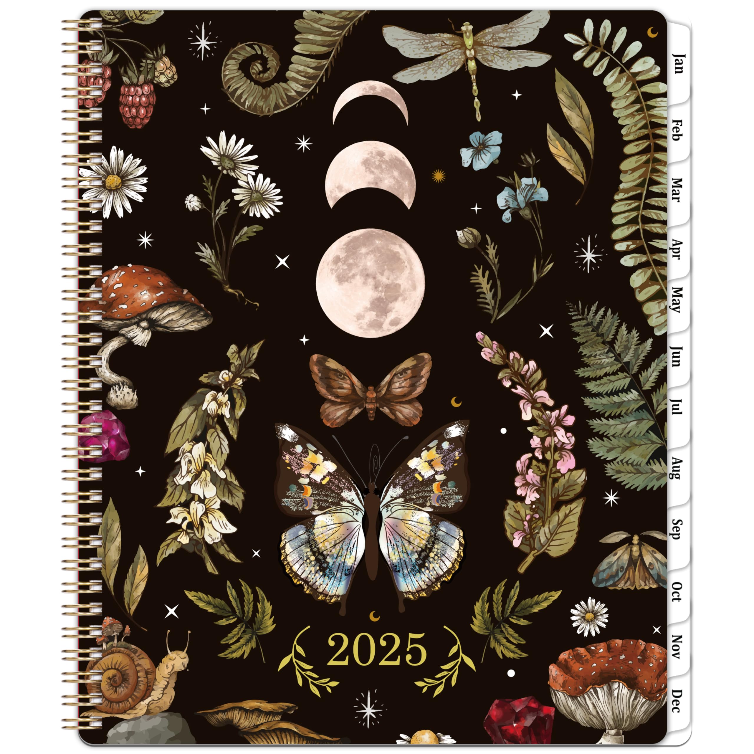 2025 Planner - 8.5" x 11" Planner 2025 Weekly and Monthly, JAN 2025 - DEC 2025, Calendar Planner 2025 Spiral Bound with 12 Monthly Tabs, Inner Pocket