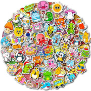100 PCS Stickers for Kids,Cute Water Bottle Stickers,Waterproof Vinyl Stickers for Water Bottle Laptop Notebook,Kawaii Animal Stickers for Adults Teens Girls Boys Students