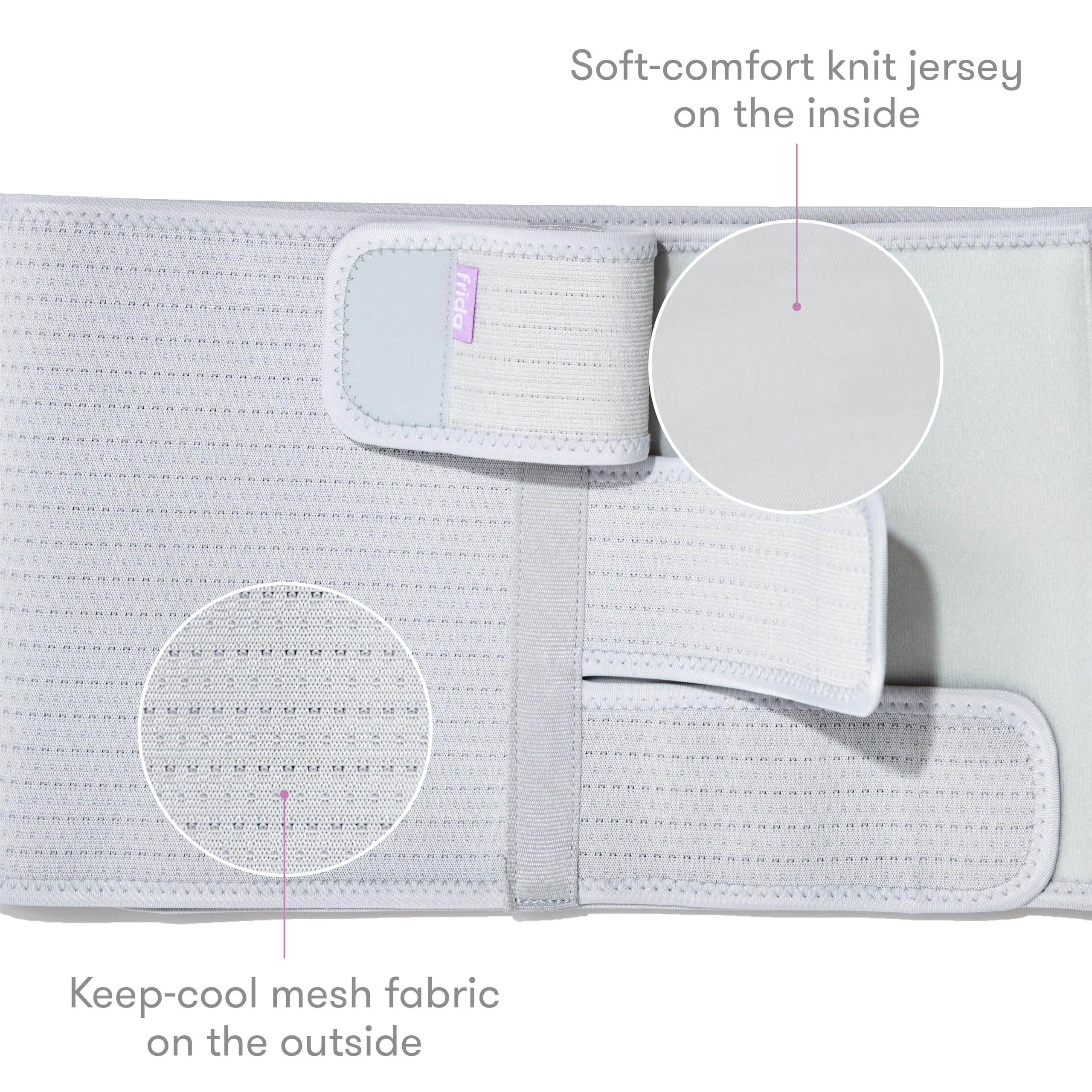 Frida Mom Belly Binder, Postpartum Essentials for Natural and C-Section Recovery, Adjustable Compression Wrap, After Birth Brace, Abdominal Band, 9" High