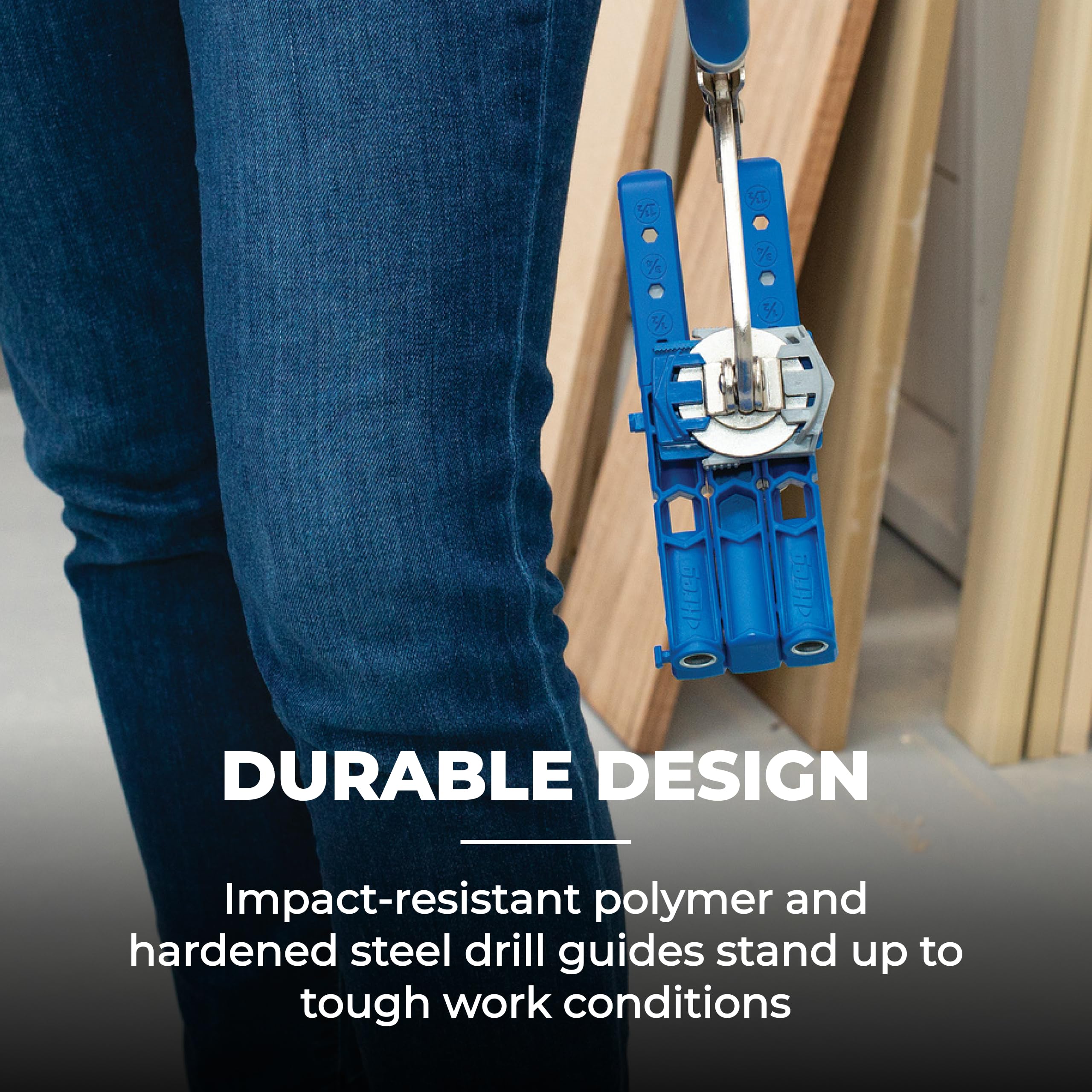 KREG Durable Pocket-Hole Jig 320 with Classic 2 Inch Face Clamp - Includes Wood Clamps for Woodworking & Tight Spaces - For Materials 1/2 Inch to 1 1/2 Inch Thick