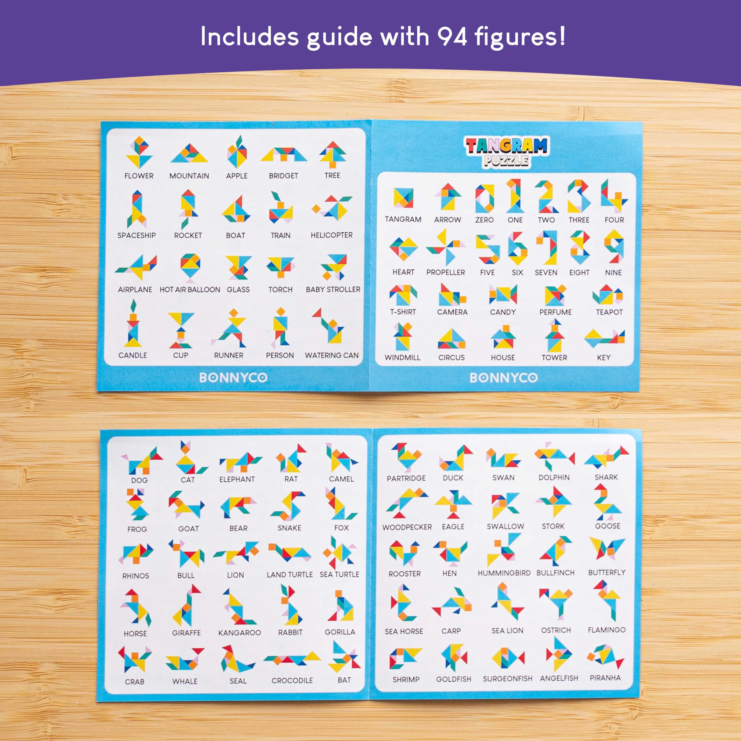 Tangram Puzzle Wooden Pack 30 Kids Party Favors - BONNYCO | Goodie Bags Stuffers for Kids 3-5 4-8, Return Gifts for Birthday Party Goody Bag Stuffers | Pinata Filler Toys Bulk Classroom Prizes Rewards