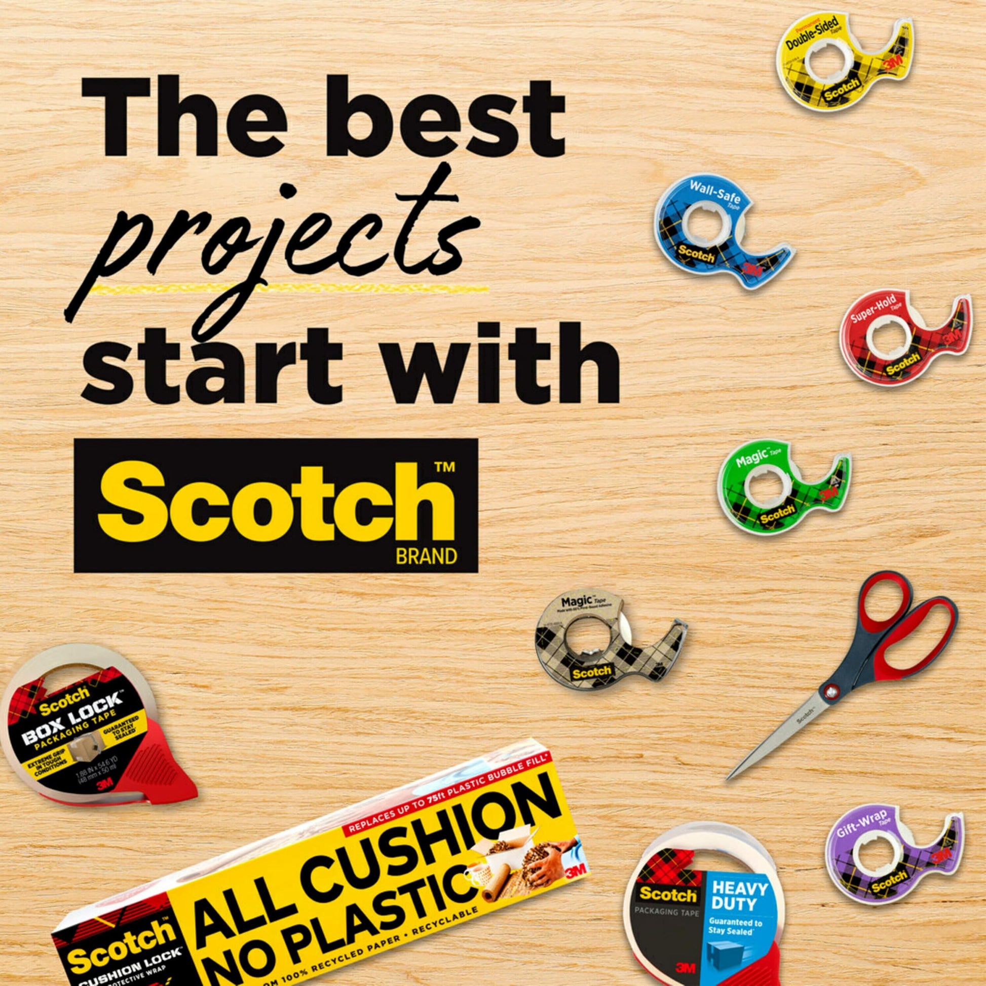 Scotch Magic Tape with Scotch Desktop Dispenser, 6 Rolls of 3/4" x 1000" Each Plus 1 Desktop Tape Dispenser, Great for Repair, Wrapping and Office Applications