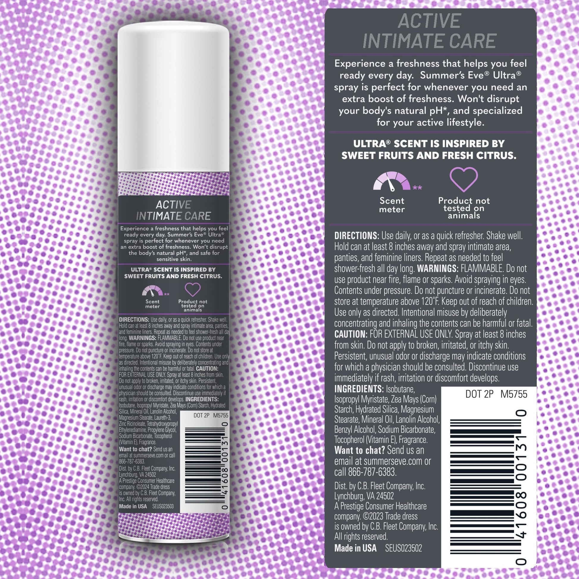 Summer's Eve Ultra Daily Active Feminine Spray, 2 oz, 3 Pack