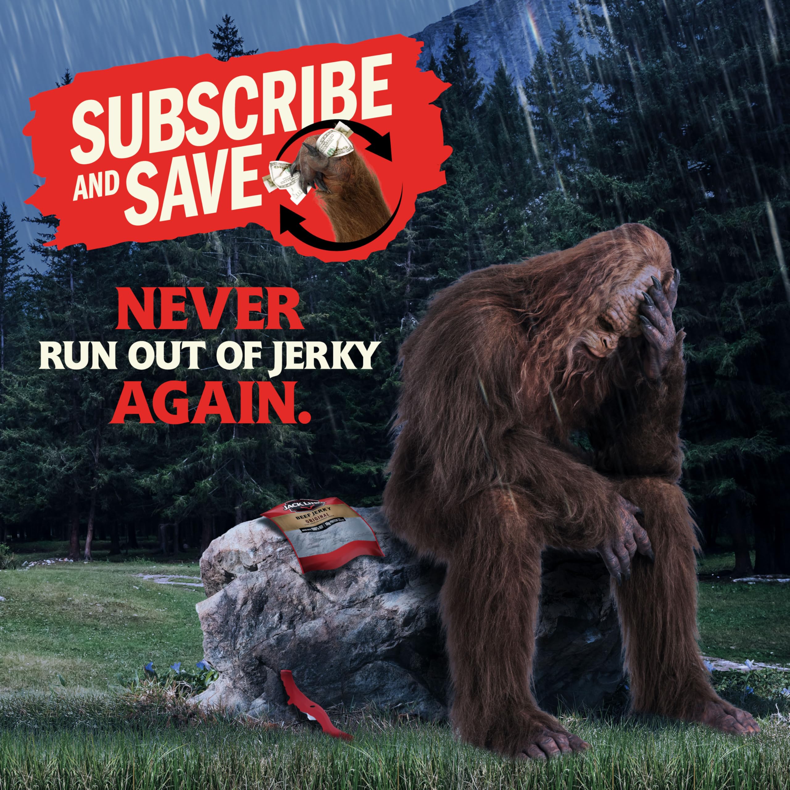 Jack Link's Beef Jerky, Original, Half Pounder Large Jerky Bag - Flavorful Meat Snack, Ready to Eat Protein Snacks with 10g of Protein per Serving, Made with 100% Beef