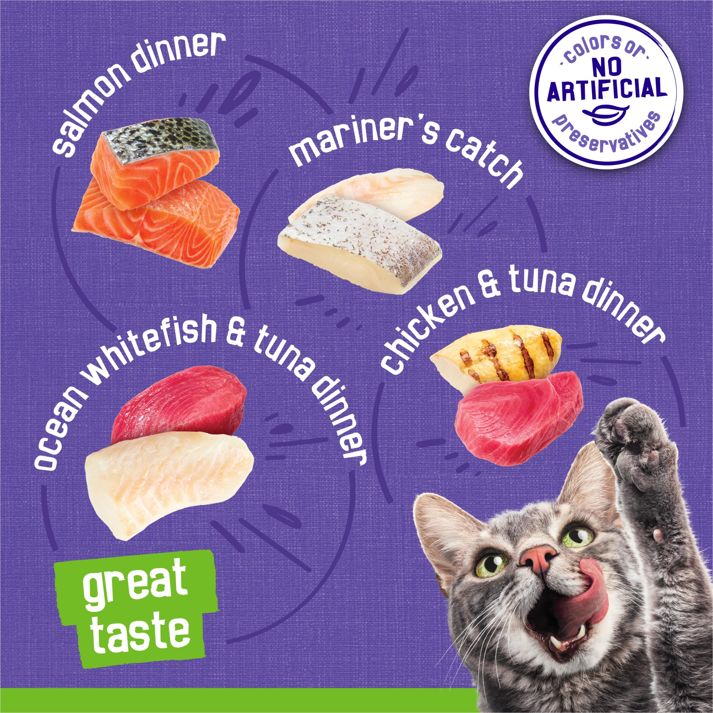 Purina Friskies Pate Wet Cat Food Variety Pack Seafood and Chicken Pate Favorites - 48 ct. Can