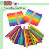 Mr. Pen- Colored Popsicle Sticks, Wooden Rainbow Colored Popsicle Sticks for Crafts, 200 Pack, 4.5 Inch