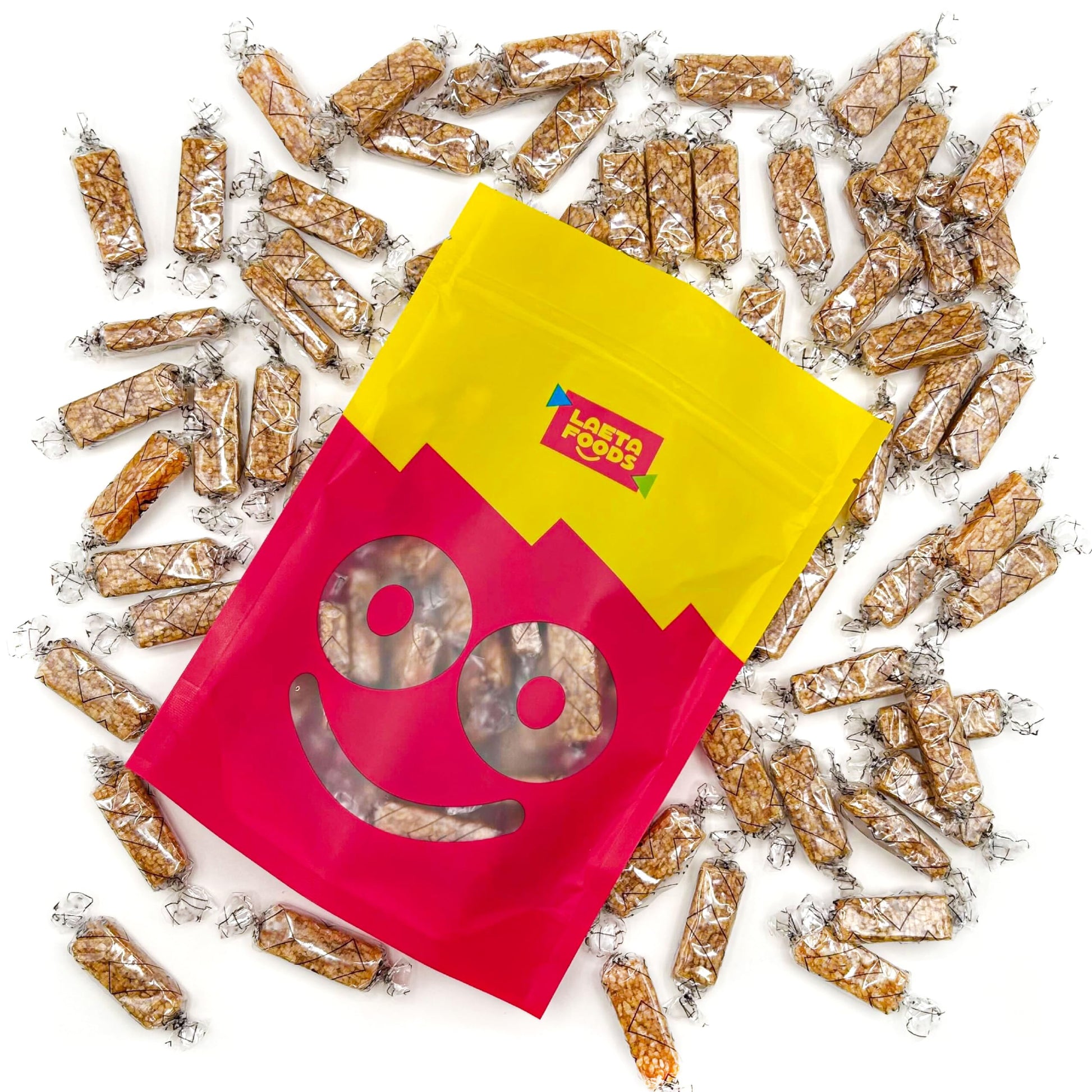 Sesame Honey Crunch Bars | 1 Pound Bag | Honey Roasted Sesame Seeds Candy | Individually Wrapped Snack Size Bars | Crunchy Sesame Candy for Office and Gifting