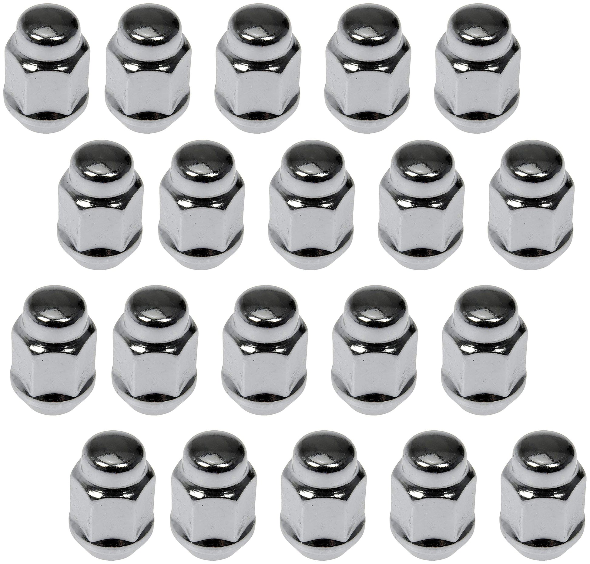 Dorman 711-265 Wheel Nut Chrome Acorn Bulge Seat 1/2-20 Compatible with Select Models, 20 Pack