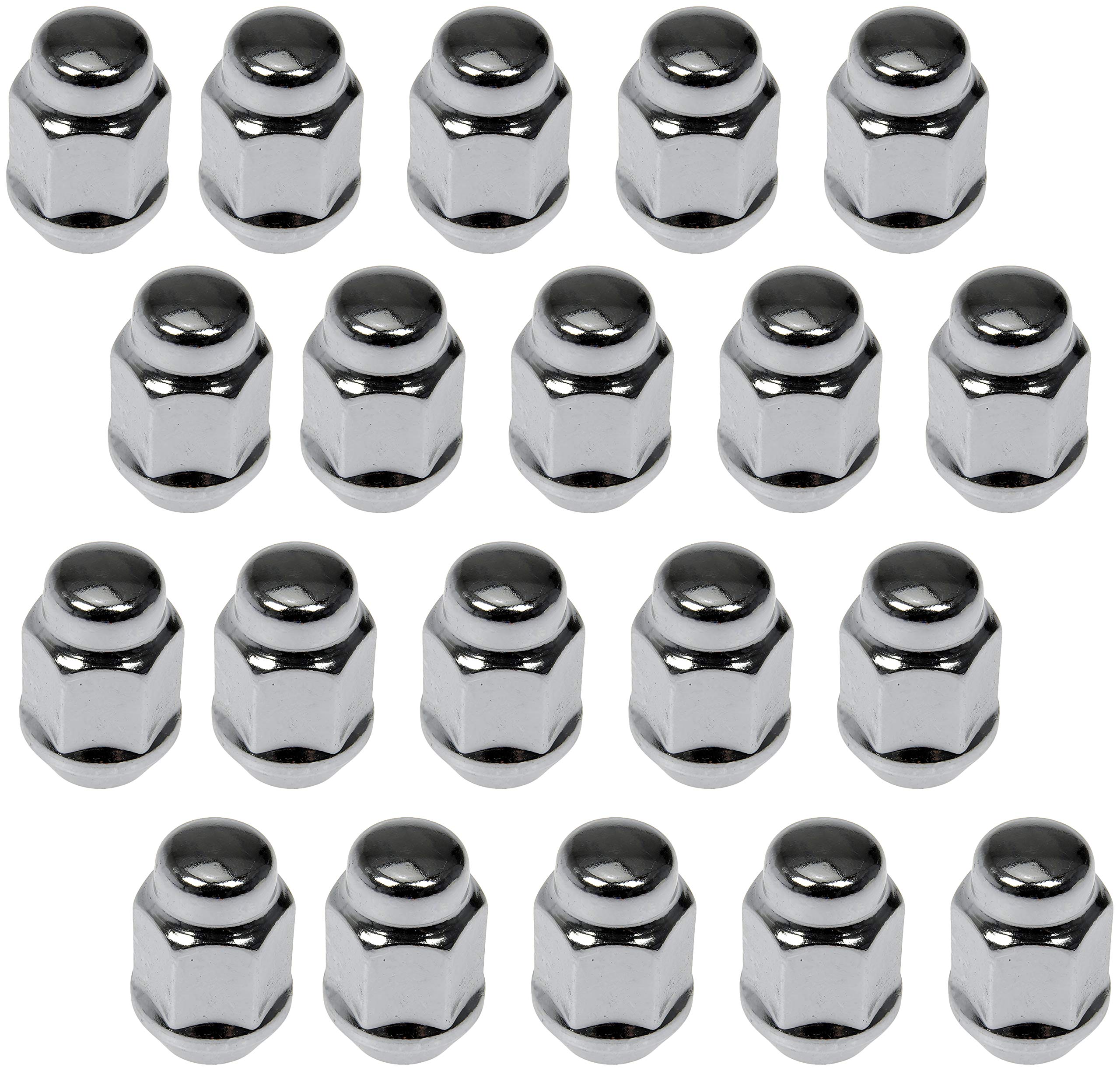 Dorman 711-265 Wheel Nut Chrome Acorn Bulge Seat 1/2-20 Compatible with Select Models, 20 Pack