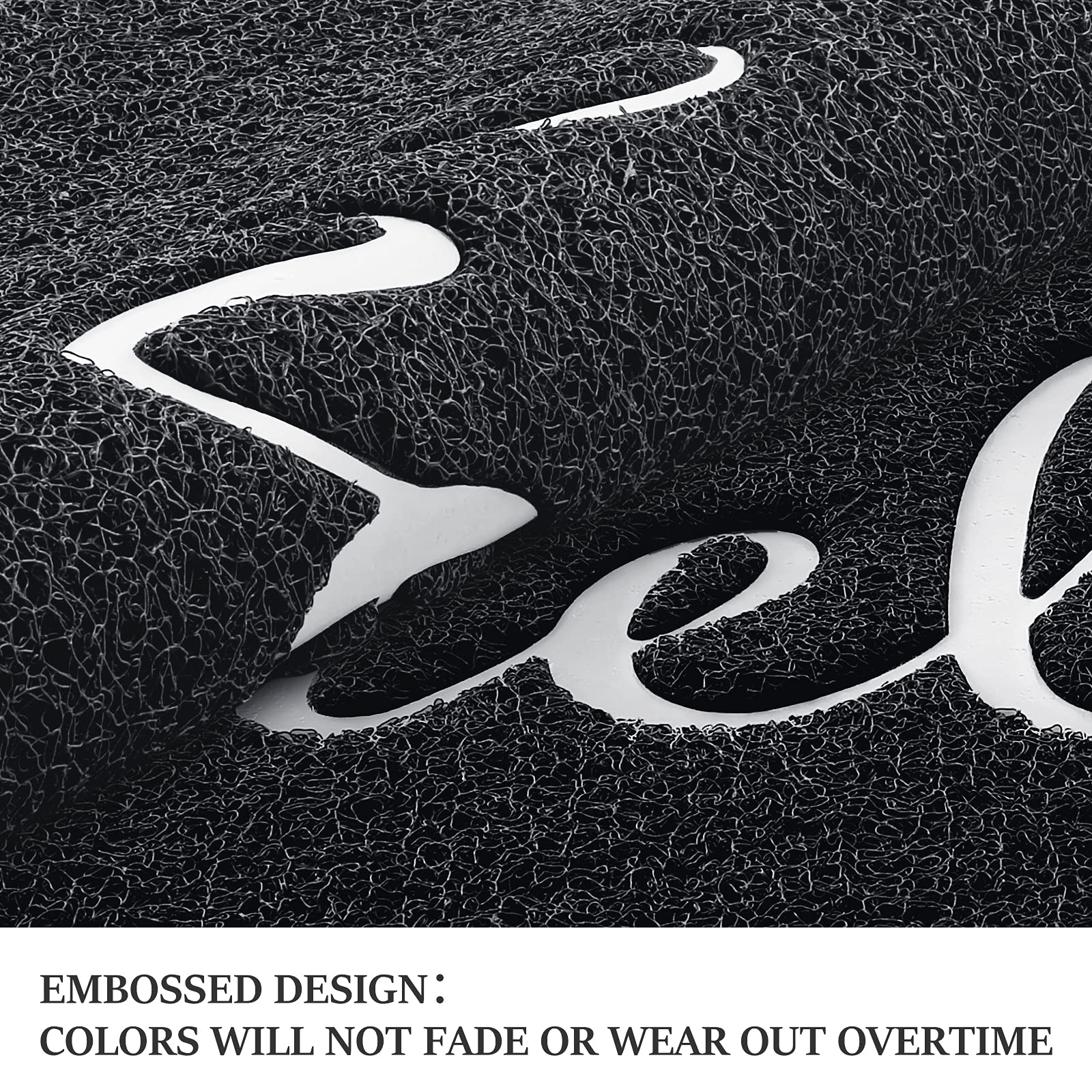 BeneathYourFeet Door Mat (30"x17.5",Black), Welcome Mat Low Profile Front Doormat Floor Mat Non Slip Rugs for Entryway, Patio, High Traffic Areas