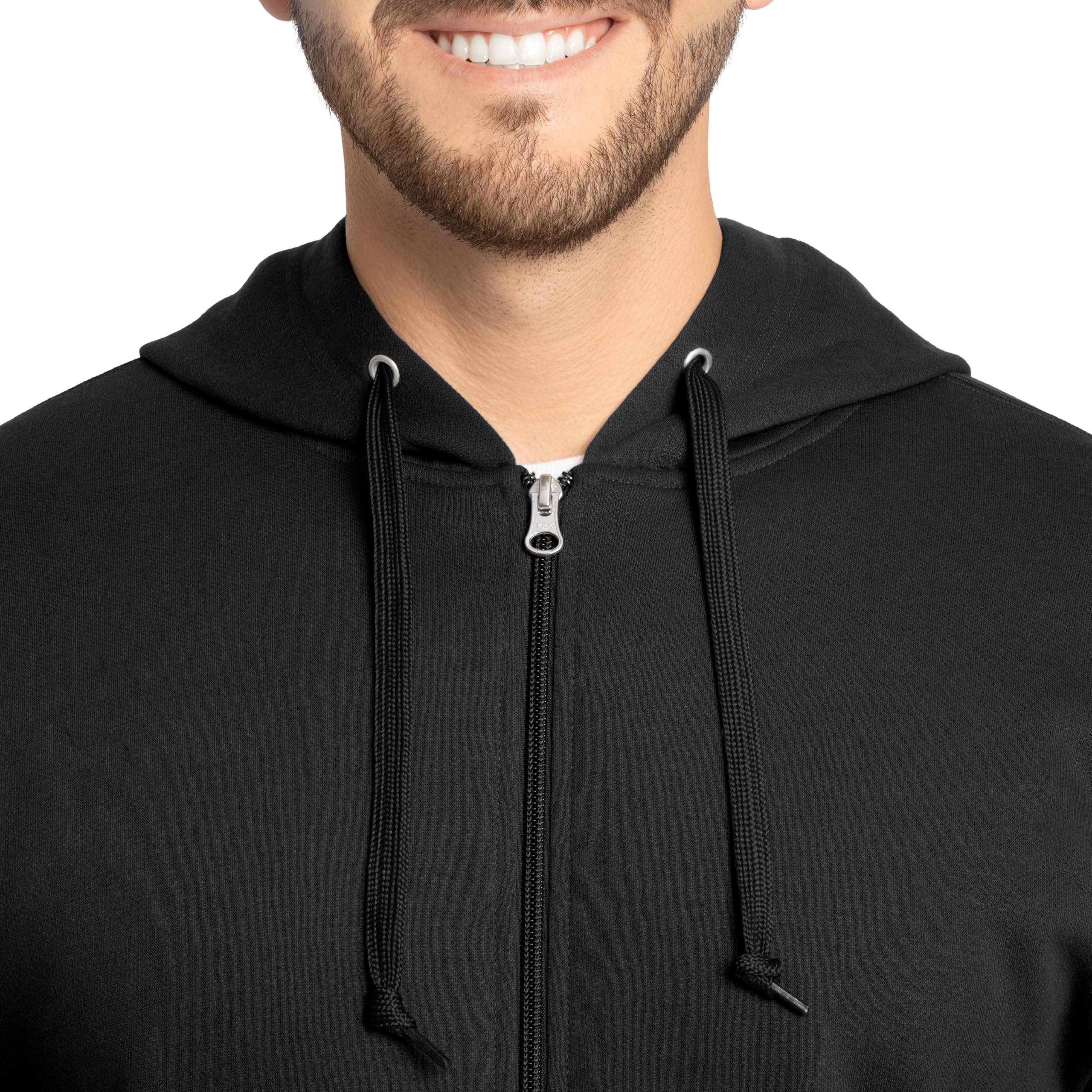Fruit of the Loom Eversoft Fleece Hoodies, Pullover, Moisture Wicking & Breathable, Sizes S-4x, Black Full Zip, Medium