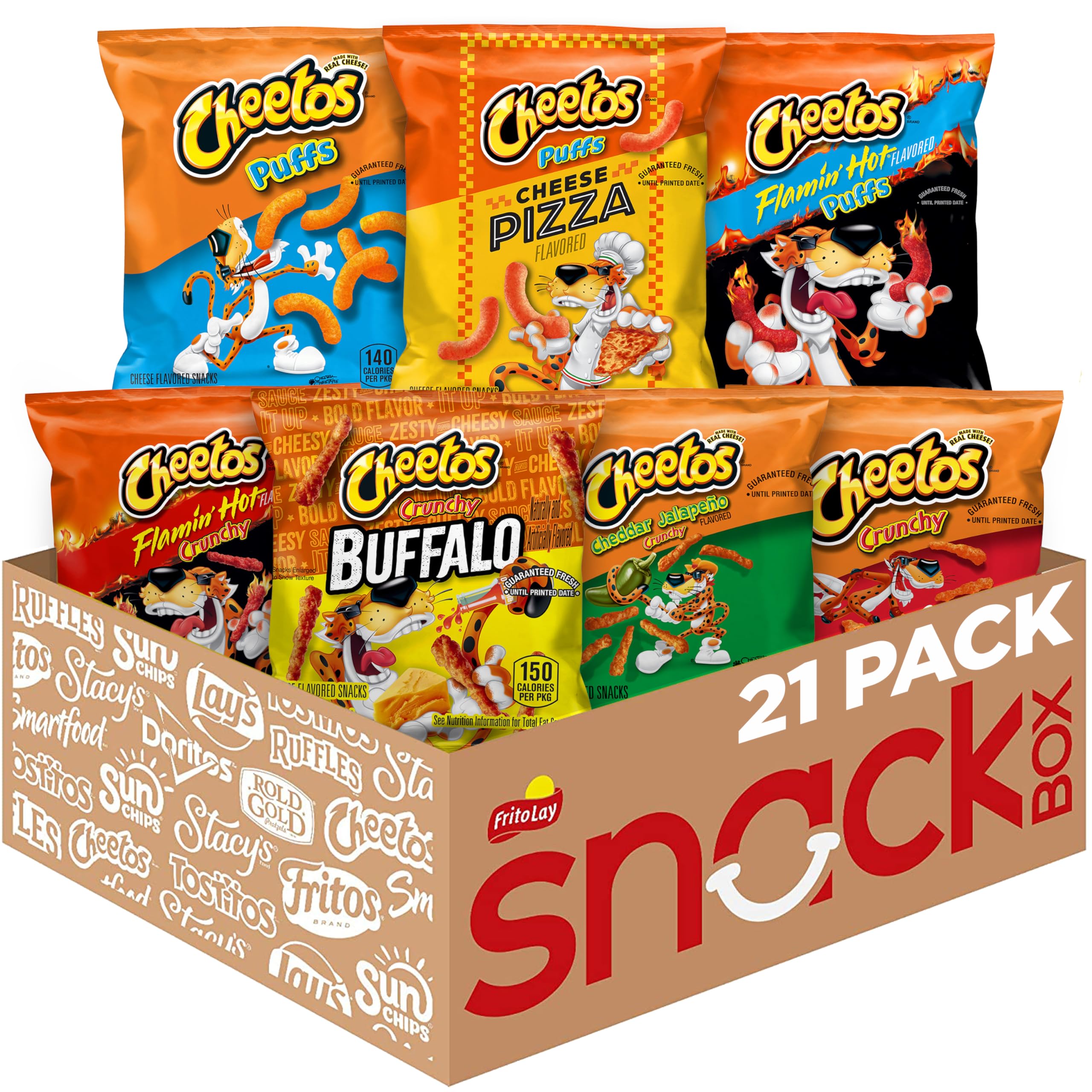 Cheetos Cheese Flavored Snacks Variety Pack of Chips (Pack of 21)
