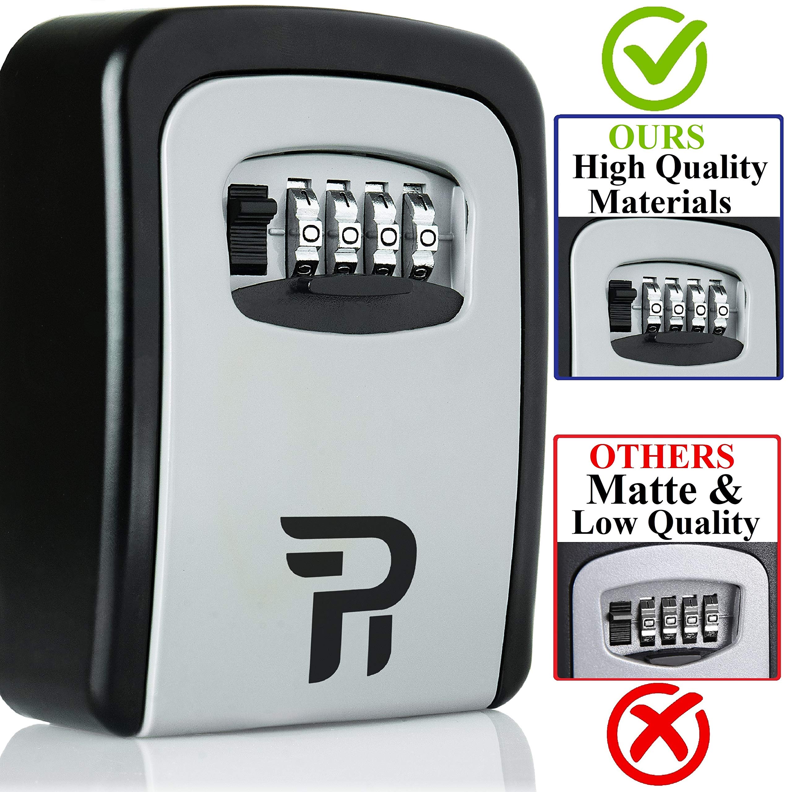 Key Lock Box with Code for Outside - Wall Mount Lockbox for Keys Outdoor - Combination Lock Box to Hide a Key Outside - Key Cabinets