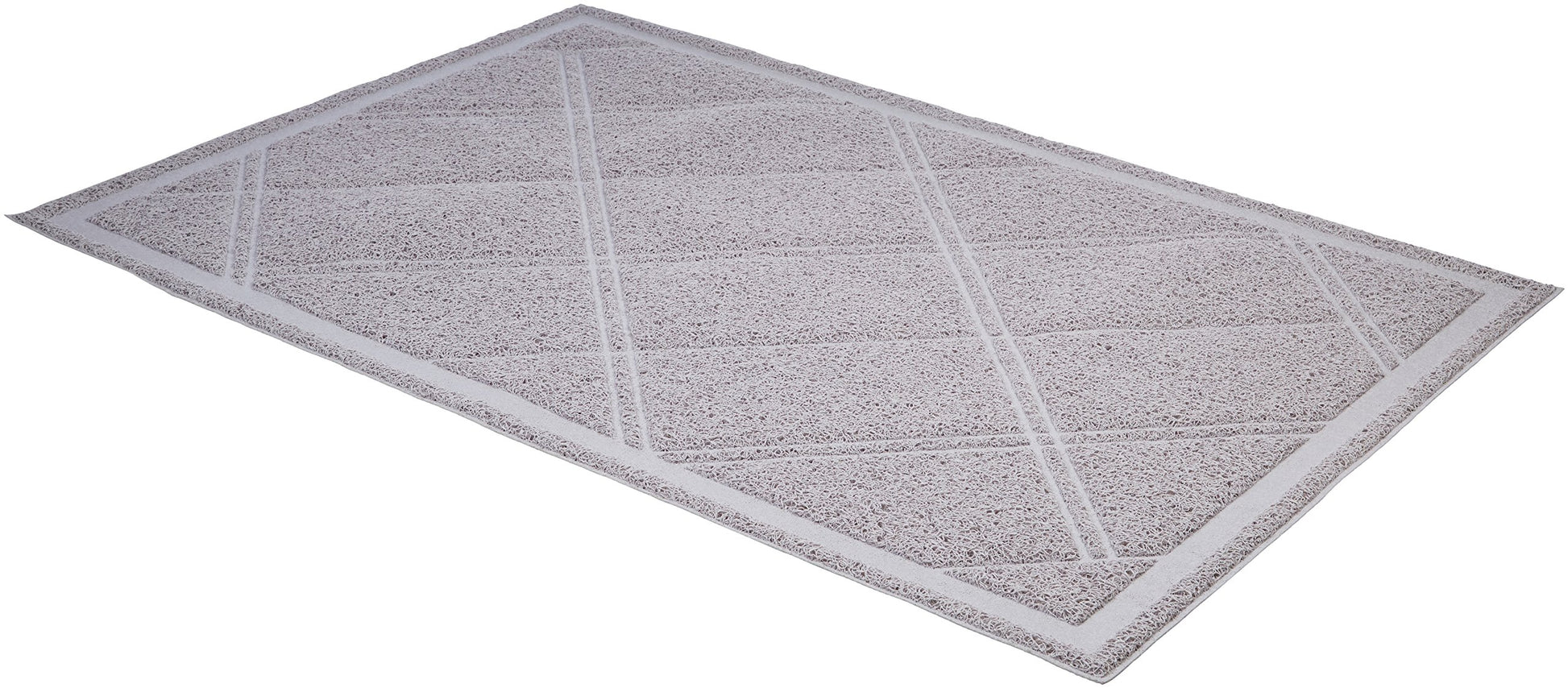 Amazon Basics Less-Mess Cat Litter Box Mat, Unscented, 24" x 35", Grey