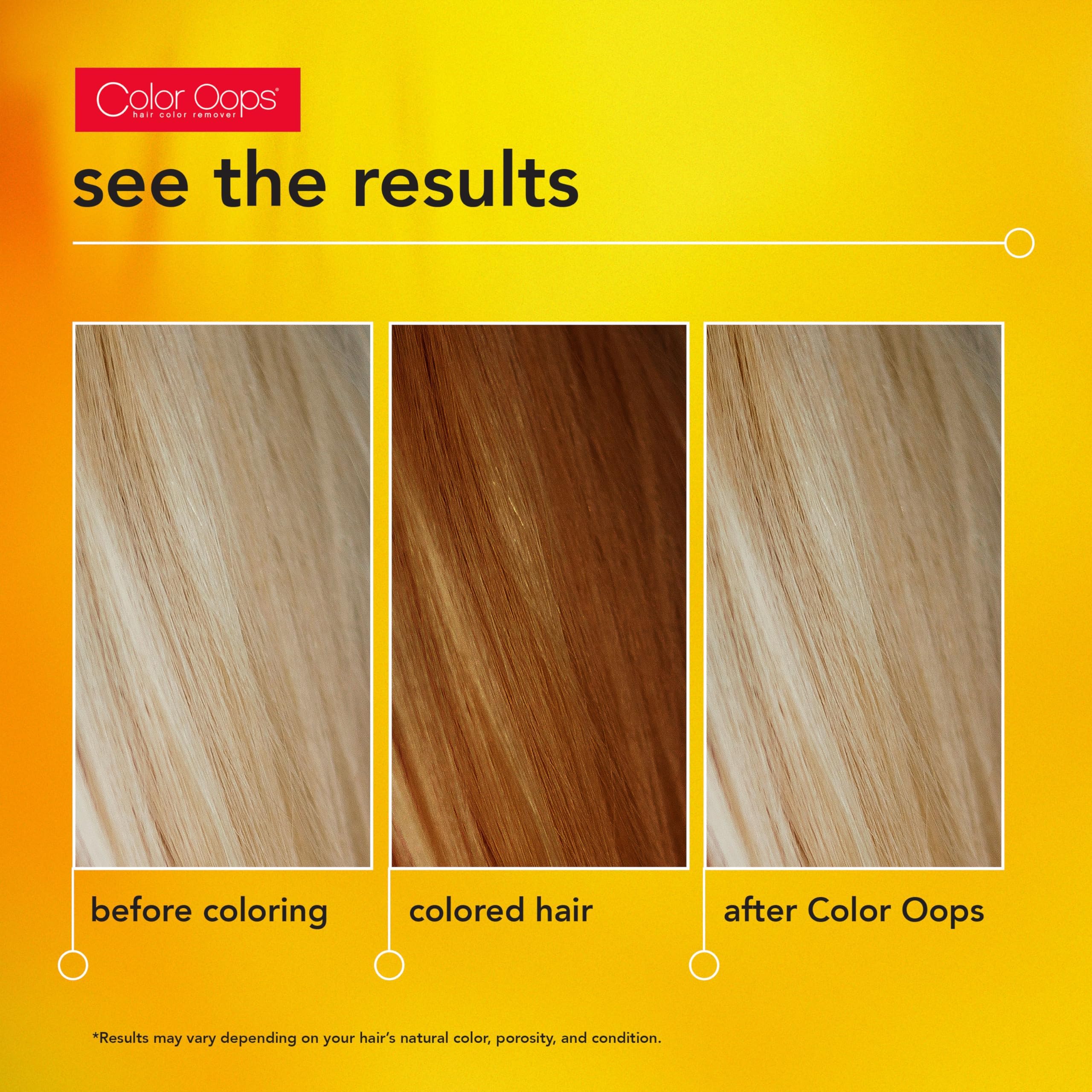 Color Oops Extra Conditioning Hair Color Remover, 1 Application, Hair Dye Remover Processes in 20 Minutes, Safely Removes Permanent & Semi-Permanent Dye, Ammonia & Bleach Free