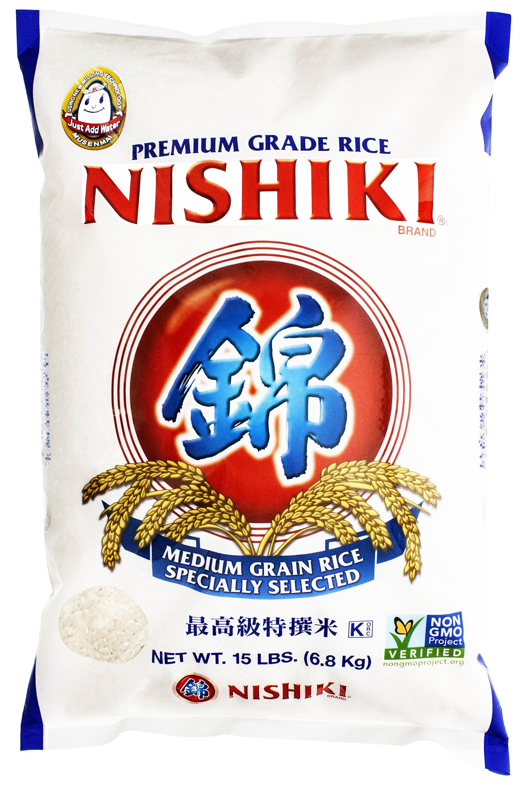 Nishiki Premium Rice, Medium Grain,15 Pound (Pack of 1)