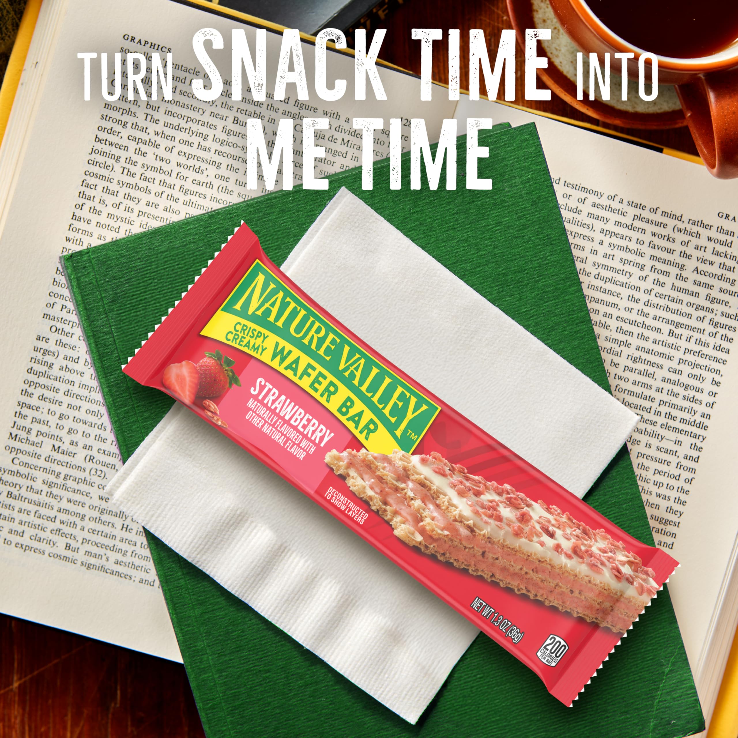 Nature Valley Crispy Creamy Wafer Bars, Strawberry, Whole Grain, 5 Bars, 6.5 oz