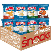 Ruffles Potato Chips, 4 Flavor Variety Pack, 1 oz Bags (Pack of 21)