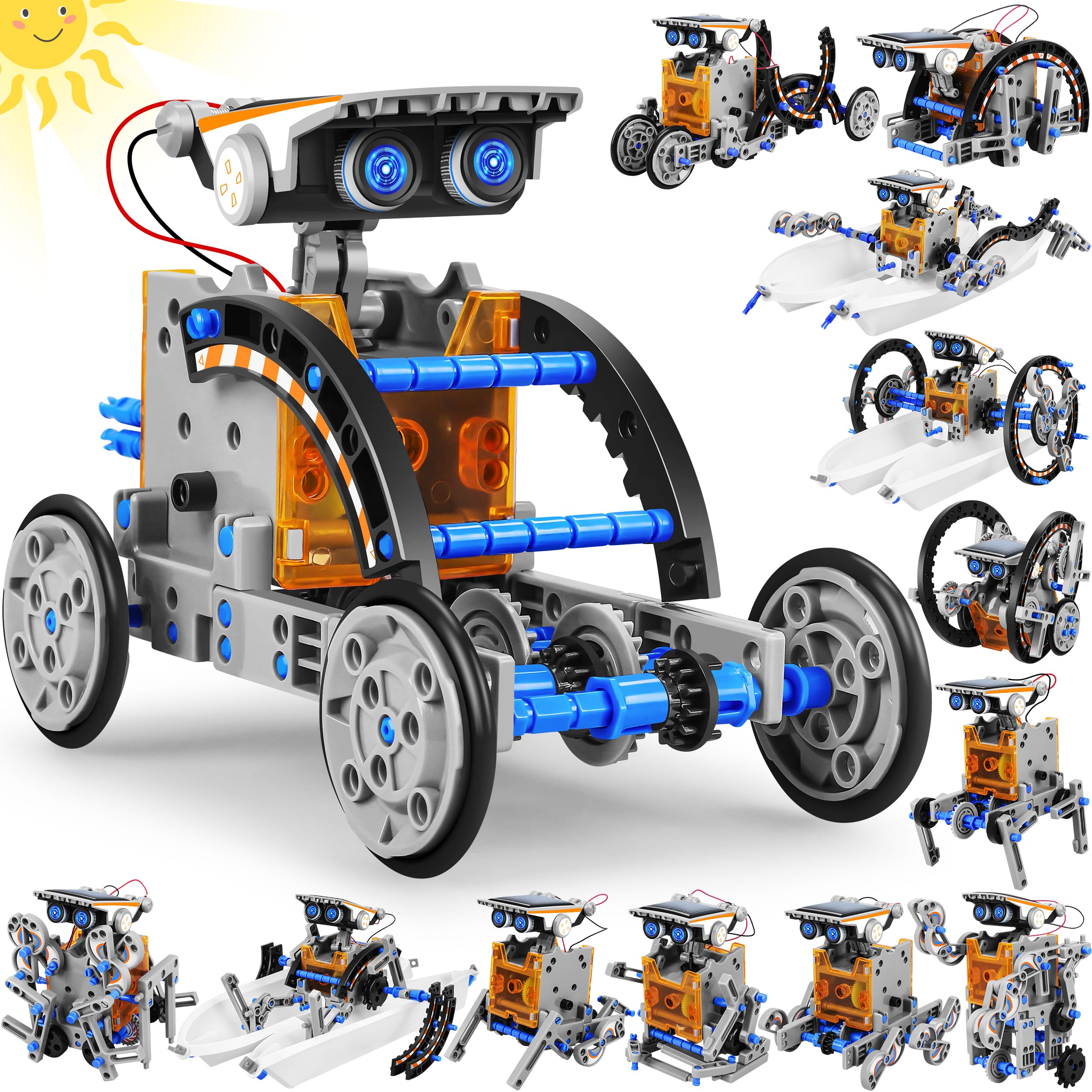 STEM 13-in-1 Education Solar Power Robots Toys for Boys Age 8-12, Educational Toy Science Kits for Kids, Building Experiment Robotics Set STEM Project Gifts for 8 9 10 11 12 Years Old Boy Girls Teens