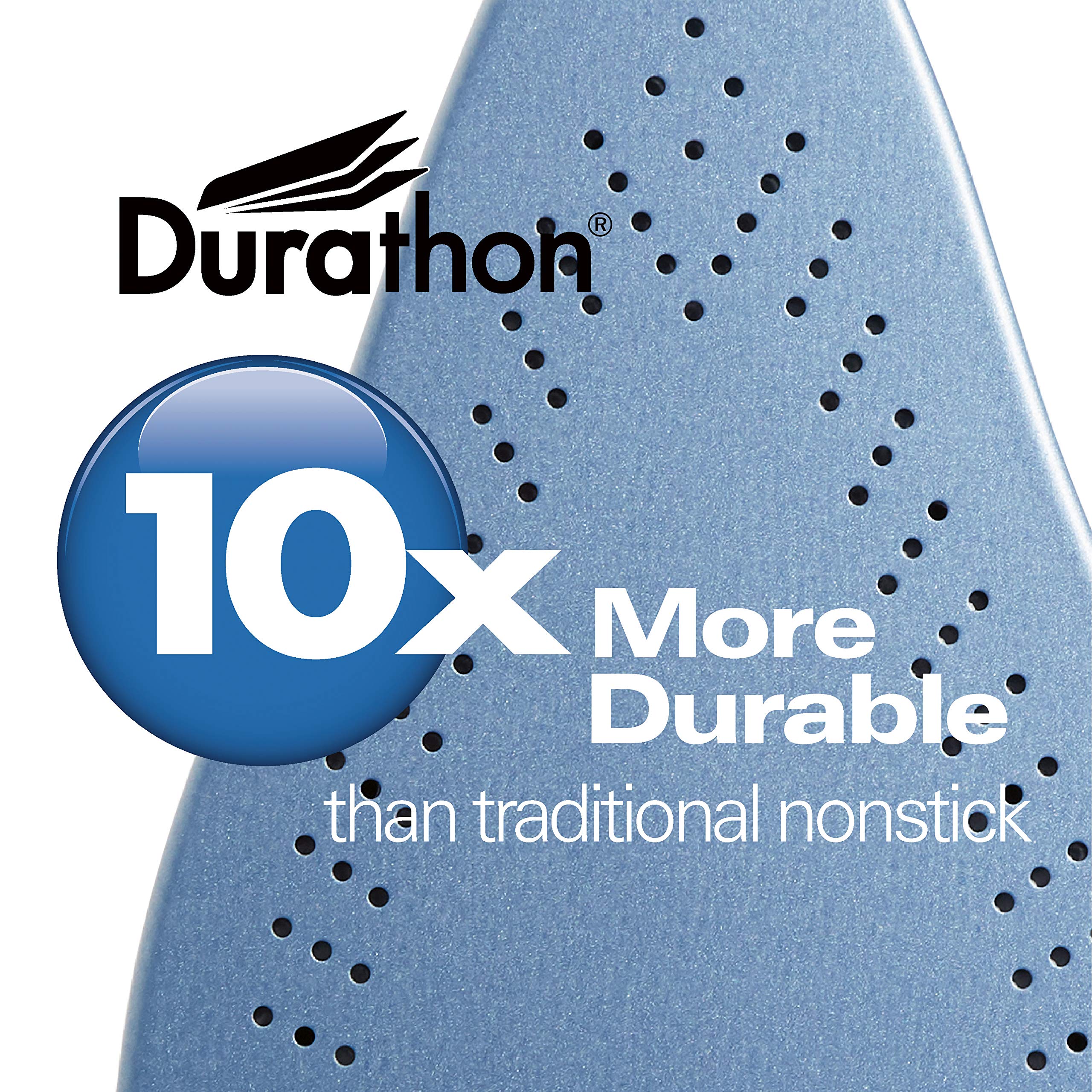 Hamilton Beach Steam Iron & Vertical Steamer for Clothes with Scratch-Resistant Durathon Soleplate, 8' Retractable Cord, 3-Way Auto Shutoff, Anti-Drip, 1500 Watts, Blue