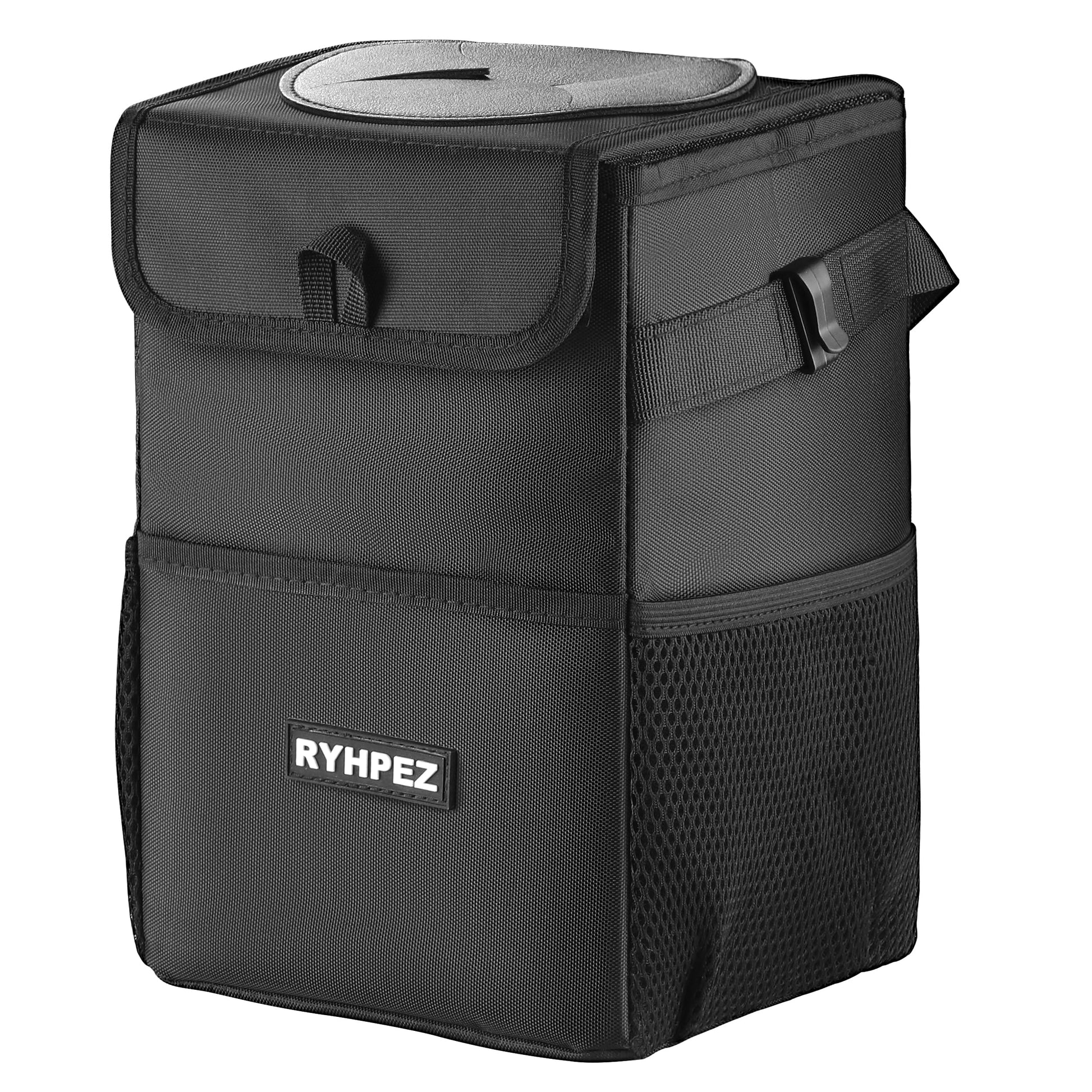 Ryhpez Car Trash Can with Lid - Leakproof Trash Bin Car Garbage Can, Collapsible Automotive Truck Organizer and Storage Bag Car Accessories for Women Men Road Trip Essentials