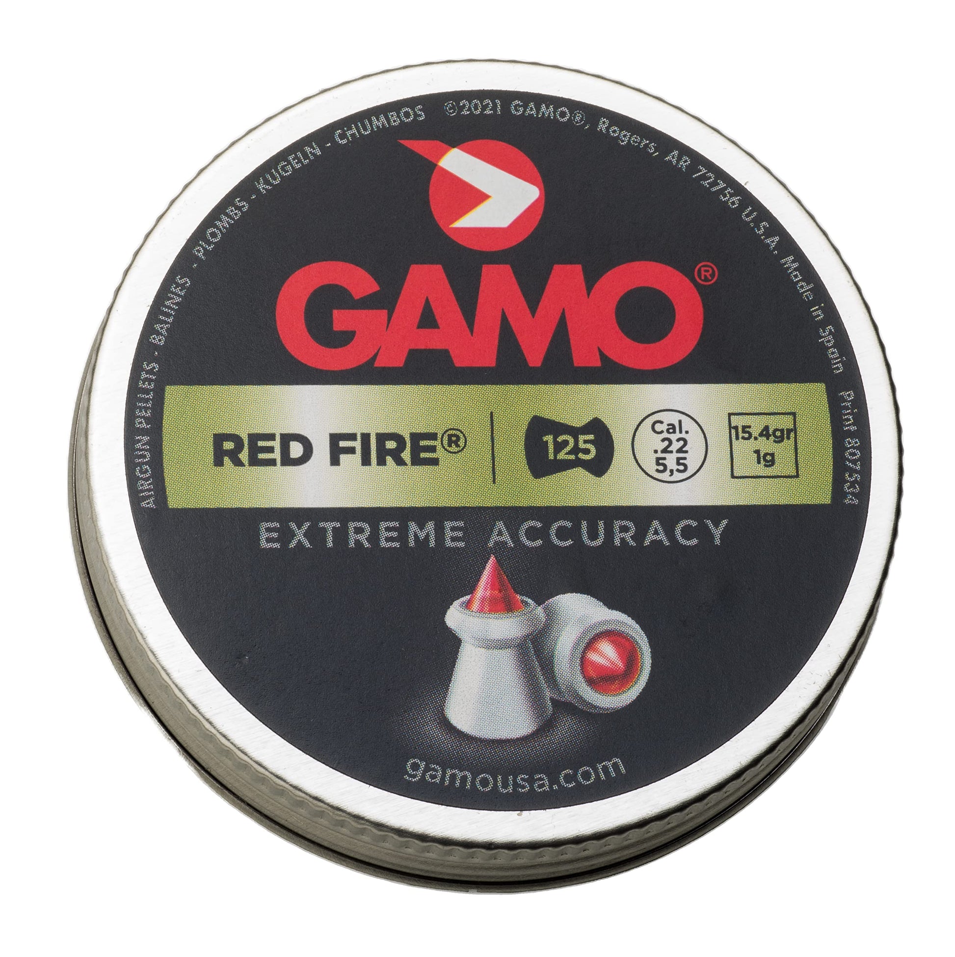 Gamo Red Fire .22 Cal, 15.4 Grains, Polymer Tip, 125ct
