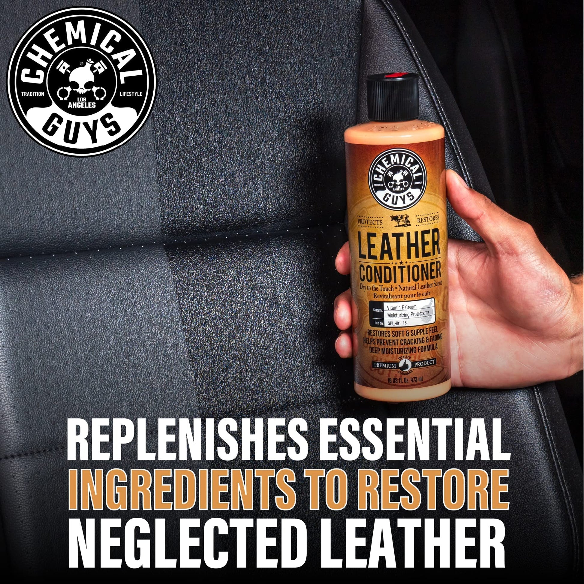Chemical Guys SPI_109_16 Leather Cleaner and Conditioner Kit for Use on Leather Apparel, Furniture, Car Interiors, Shoes, Boots, Bags & More (2 - 16 fl oz Bottles)