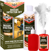 15x More, Ultra Visible Wind Checker Powder Scentless, Draft Indicator Hunting Dust. Compact 3" Breeze Direction Detector, Smoke Puffer Bottle, and Bulk Refill. Big Game Downwind Bundle Gear