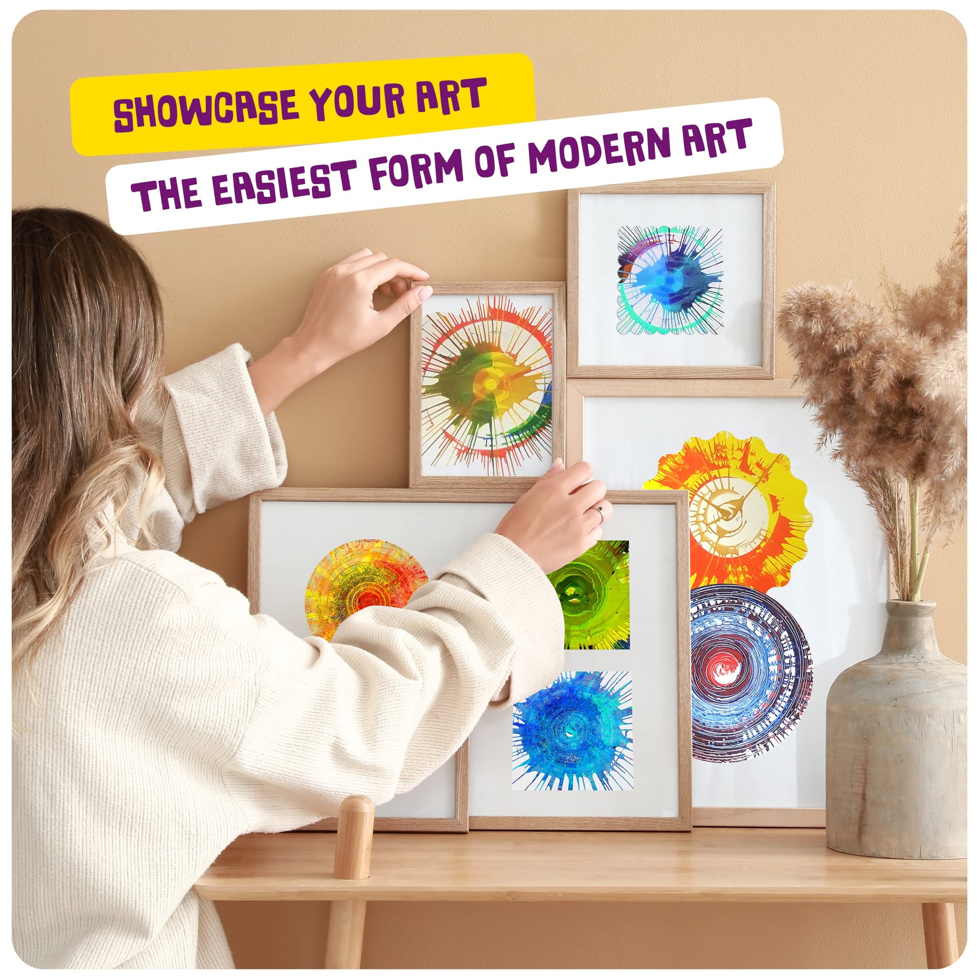 Dan&Darci Paint Spin Art Machine Kit for Kids - Arts & Crafts for Boys & Girls Ages - Art Craft Set Gifts for 6-9 Year Old Boy, Girl - Painting Spinner Toys - Birthday Gift Ideas for Ages 6-12 Years