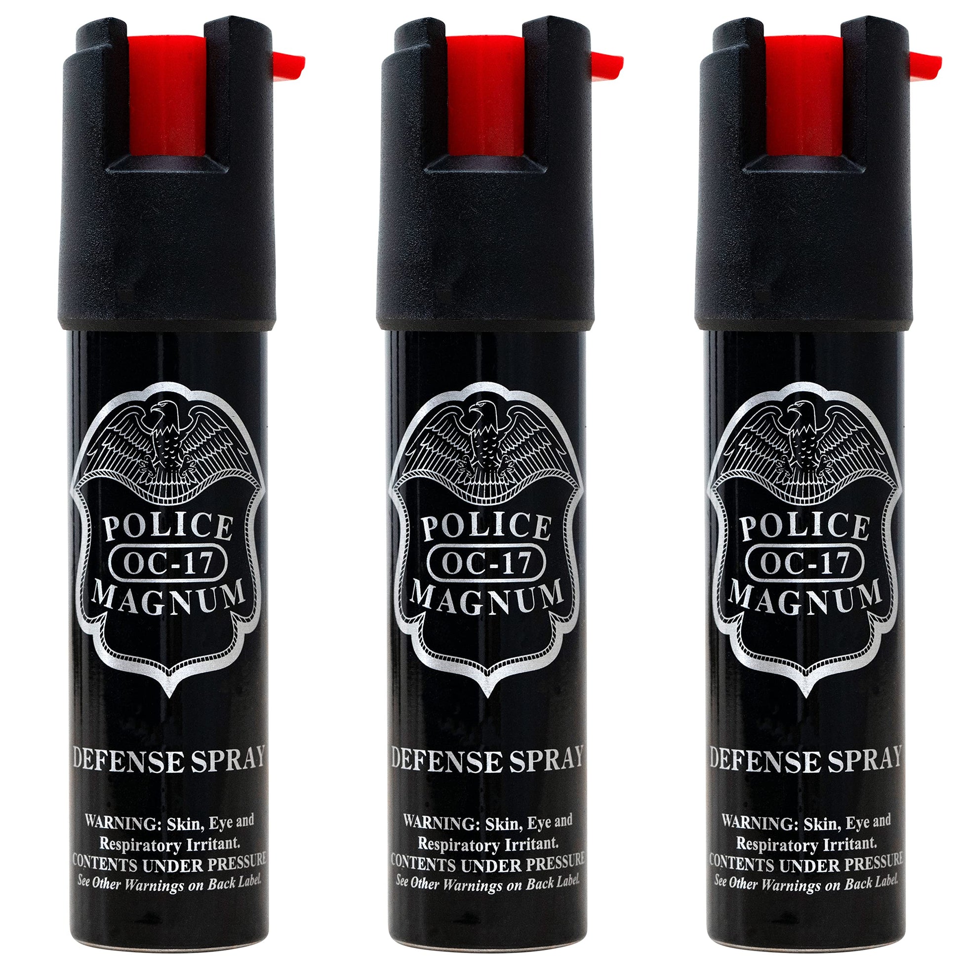 Police Magnum Compact Pepper Spray for Personal Safety - Maximum Heat Strength OC - Small, Discreet Carry Canister - Made in The USA-3 Pack 3/4oz TL
