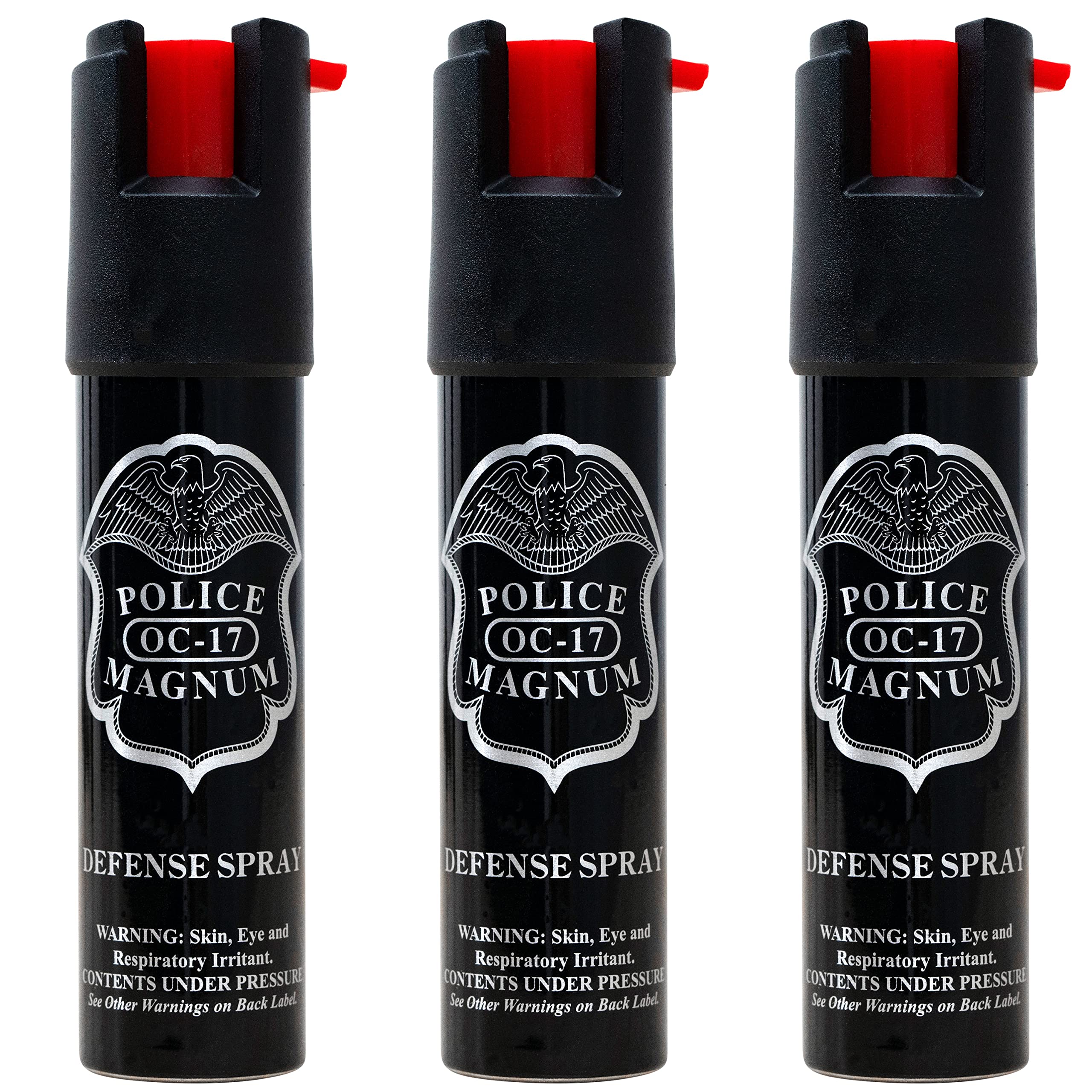 Police Magnum Compact Pepper Spray for Personal Safety - Maximum Heat Strength OC - Small, Discreet Carry Canister - Made in The USA-3 Pack 3/4oz TL