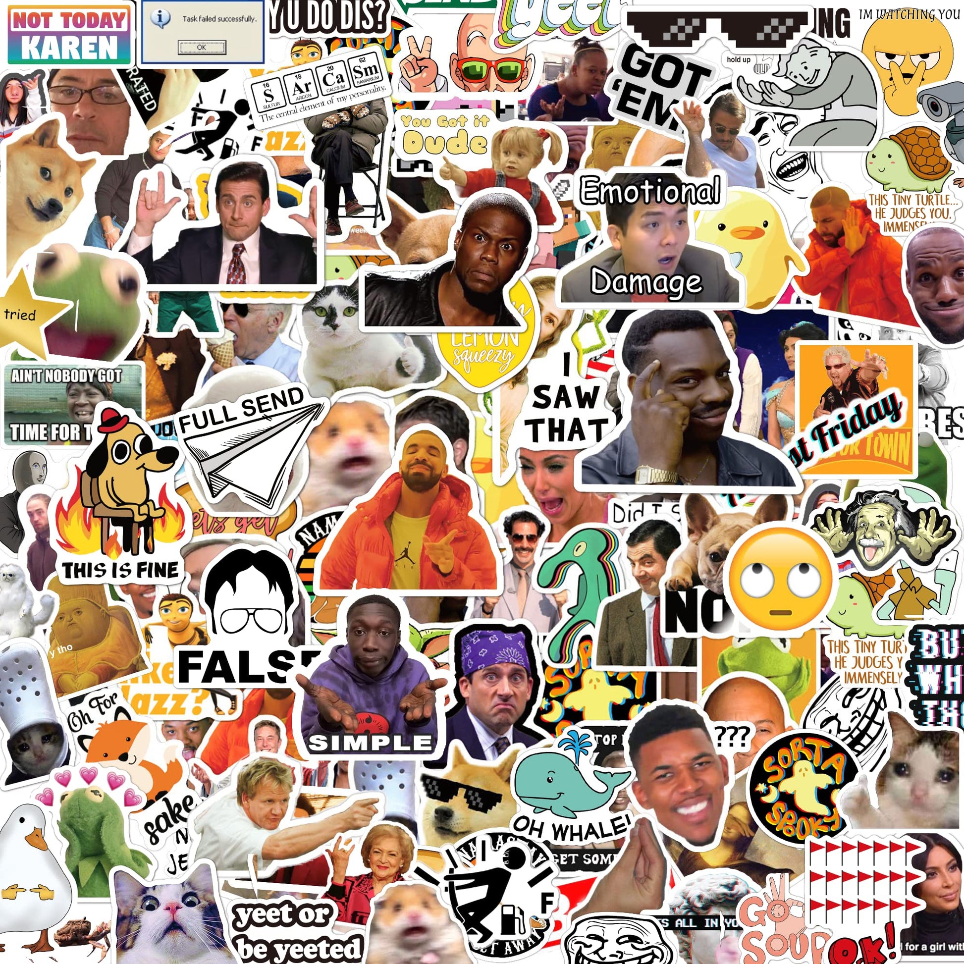 306pcs Funny Meme Vinyl Stickers Pack, Large Bulk Sticker for Laptop, Phone, Water Bottles, Computer... Vine Sticker Decal DIY DÃÂ©cor for Bumper Wall