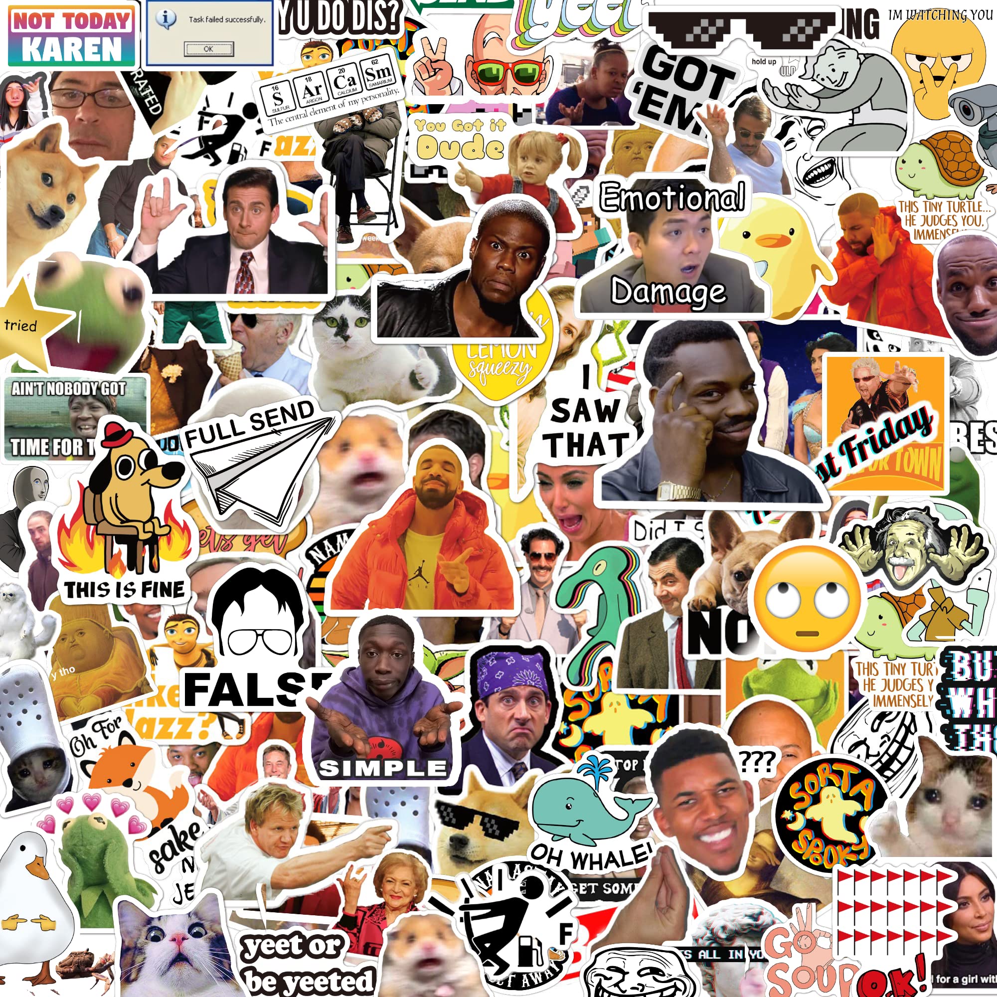 306pcs Funny Meme Vinyl Stickers Pack, Large Bulk Sticker for Laptop, Phone, Water Bottles, Computer... Vine Sticker Decal DIY DÃÂ©cor for Bumper Wall