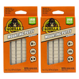 Gorilla Mounting Putty, Non-Toxic Hanging Adhesive, Removeable & Repositionable, 84 Pre-Cut Squares, 3pk - 2oz/56g, Natural Tan Color, (Pack of 3)