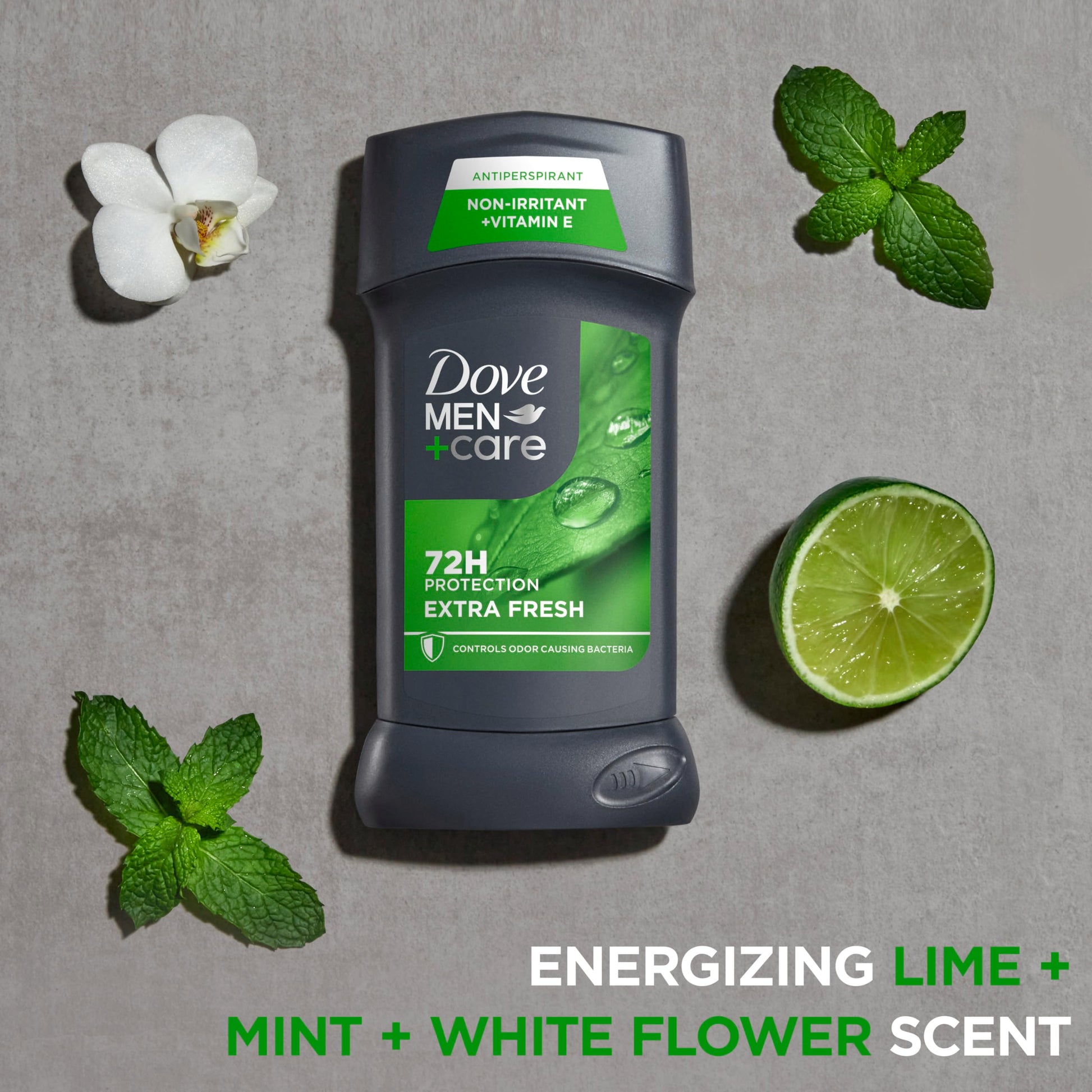 Dove Men+Care Antiperspirant Deodorant Stick for Men 4 Count Extra Fresh with 72-hour Sweat & Odor Protection with 1/4 Moisturizing Cream & Long-lasting Citrus scent 2.7 oz