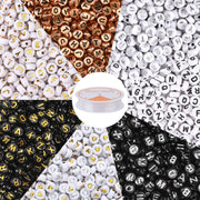 1900Pcs 7 Colors Round Letter Beads 4ÃÂ7mm Acrylic Alphabet Beads with 1 Roll Elastic String for Bracelet Necklace Jewelry Making Supplies