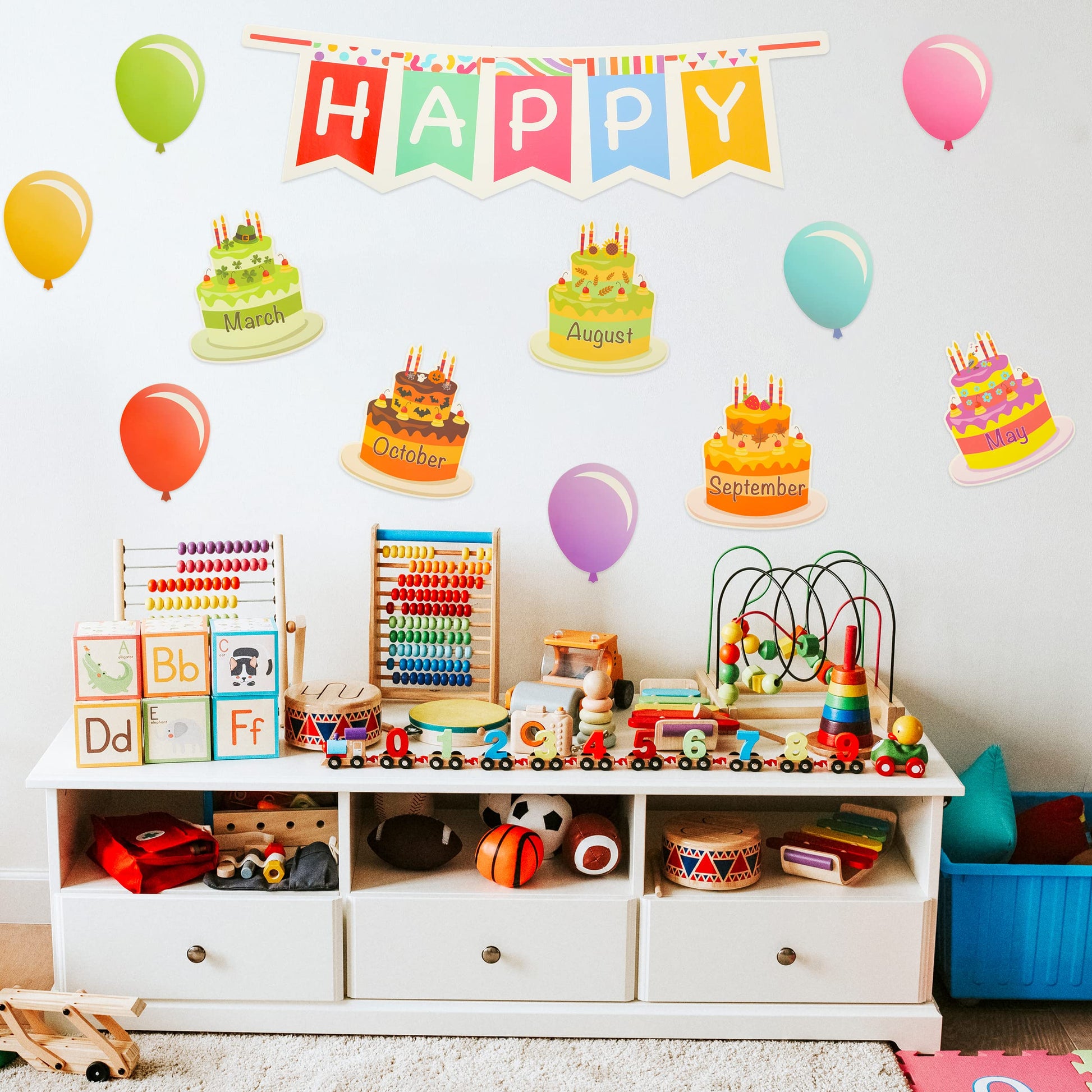Mr. Pen- Happy Birthday Bulletin Board Set, 20 Pcs, Decorations for Classroom and Birthday Board