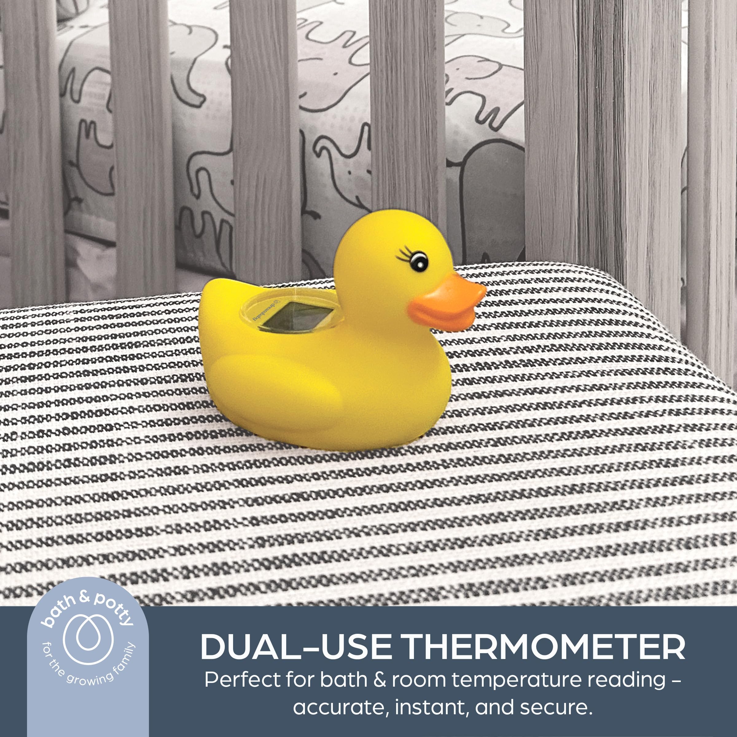 Dreambaby Duck Baby Bath Thermometer - Instant Read Digital Thermometer for Water and Room Temperature - Floating Baby Bath Toy - Newborn Must-Have