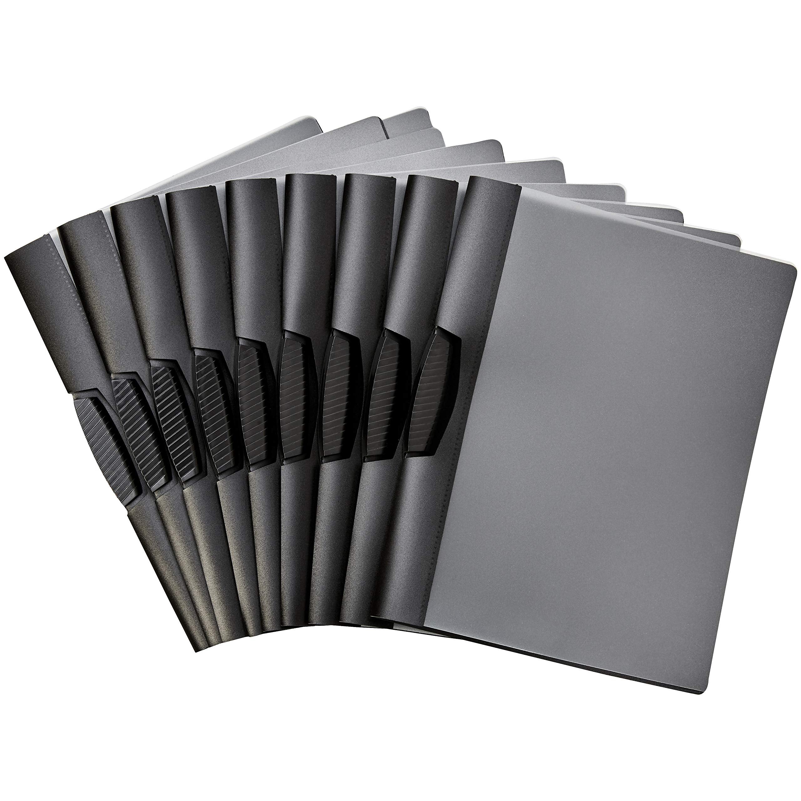 Amazon Basics Präsentationsmappe mit Clip, 10 Stück, Grau, 9 x 10,5 Zoll