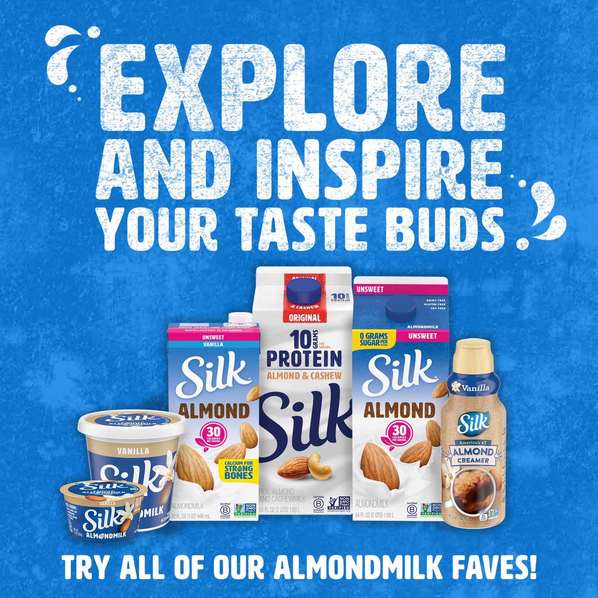 Silk Shelf-Stable Almond Milk, Unsweetened Vanilla, Dairy-Free, Vegan, Non-GMO Project Verified, 1 Quart (Pack of 6)