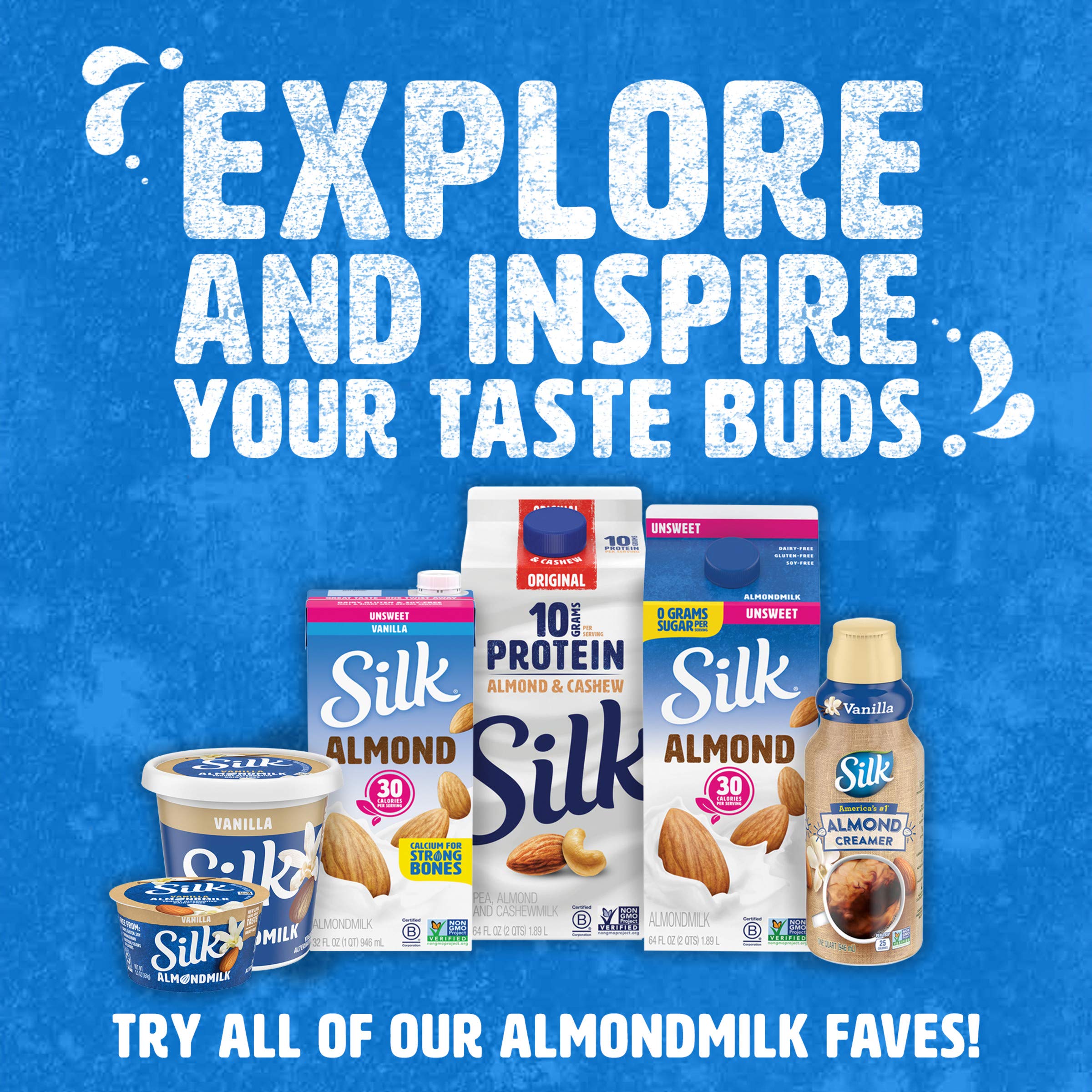 Silk Shelf-Stable Almond Milk, Unsweetened Vanilla, Dairy-Free, Vegan, Non-GMO Project Verified, 1 Quart (Pack of 6)