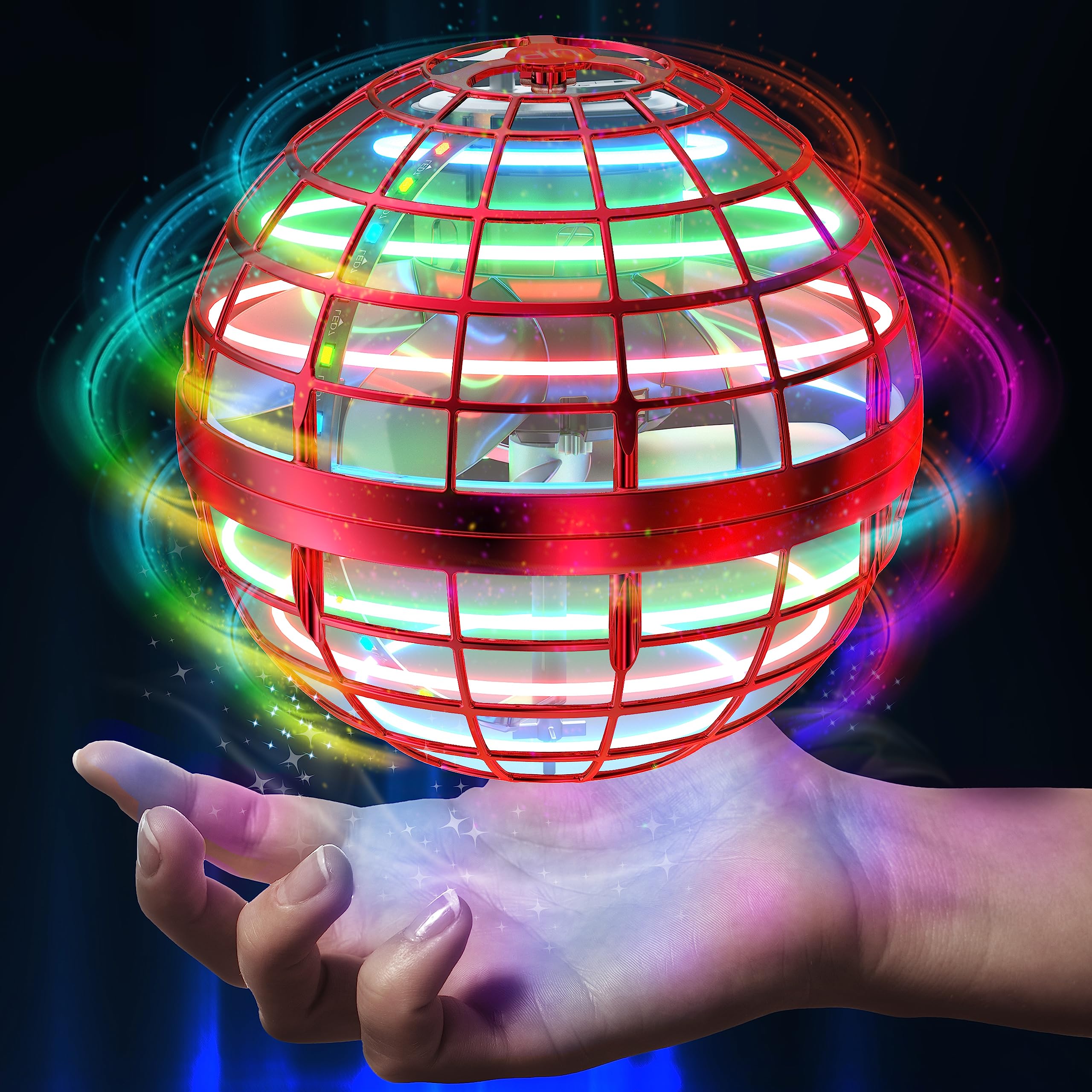 AMERFIST 2024 Flying Orb Ball Toy,Cosmic Globe Boomerang Hover Ball Galactic Fidget Spinner, Hand Drone Orbit, Cool Toys Gift for 6 7 8 9 10+ Year Old Boys Girls Teens Outdoor Toys(Blue)