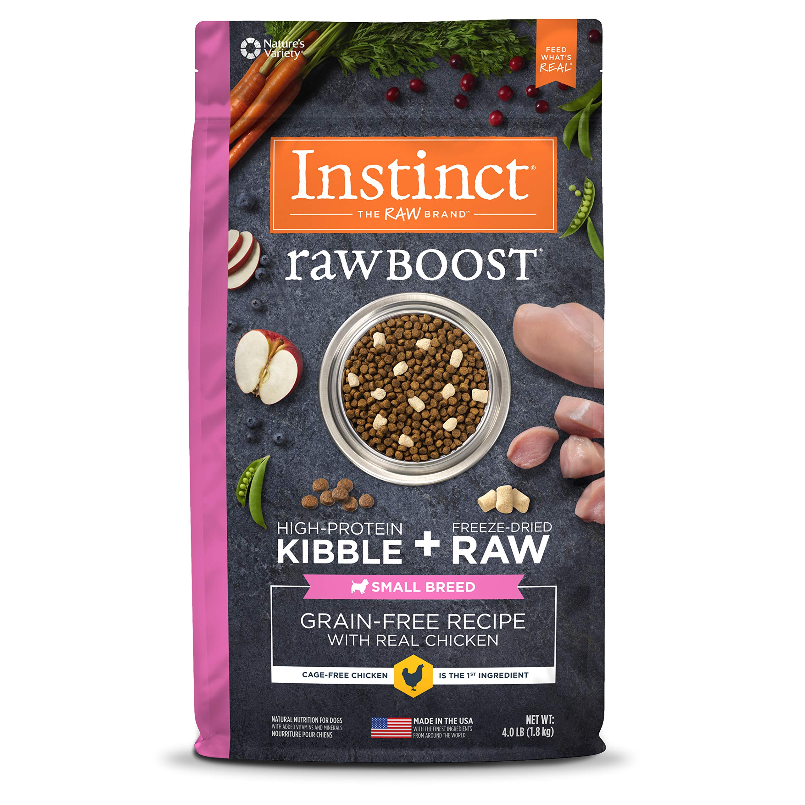 Instinct Raw Boost Small Breed Grain Free Recipe with Real Chicken Natural Dry Dog Food, Bag, 10 Pound (Pack of 1)