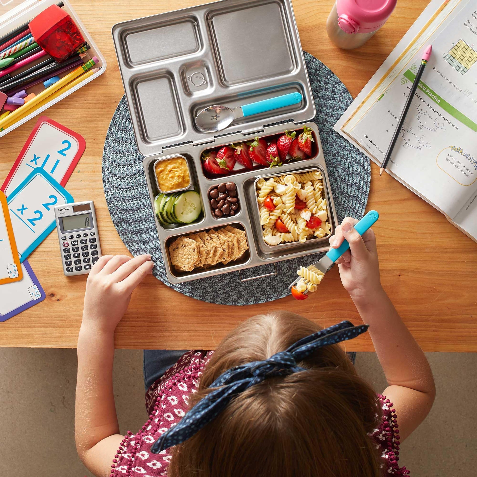 PlanetBox Rover Stainless Steel Bento Box Style Lunch Box for Kids with 5 Compartments – Durable, Dishwasher Safe & BPA-Free Food Container